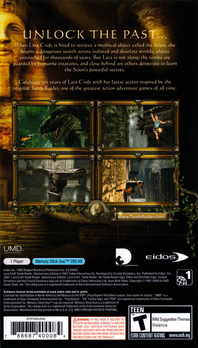 Lara Croft Tomb Raider: Anniversary - Sony PSP [Pre-Owned] Video Games Eidos Interactive   