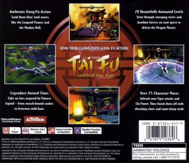 T'ai Fu: Wrath of the Tiger - (PS1) PlayStation 1 [Pre-Owned] Video Games Activision   