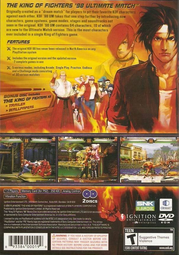The King of Fighters '98 Ultimate Match - (PS2) PlayStation 2 Video Games SNK Playmore   