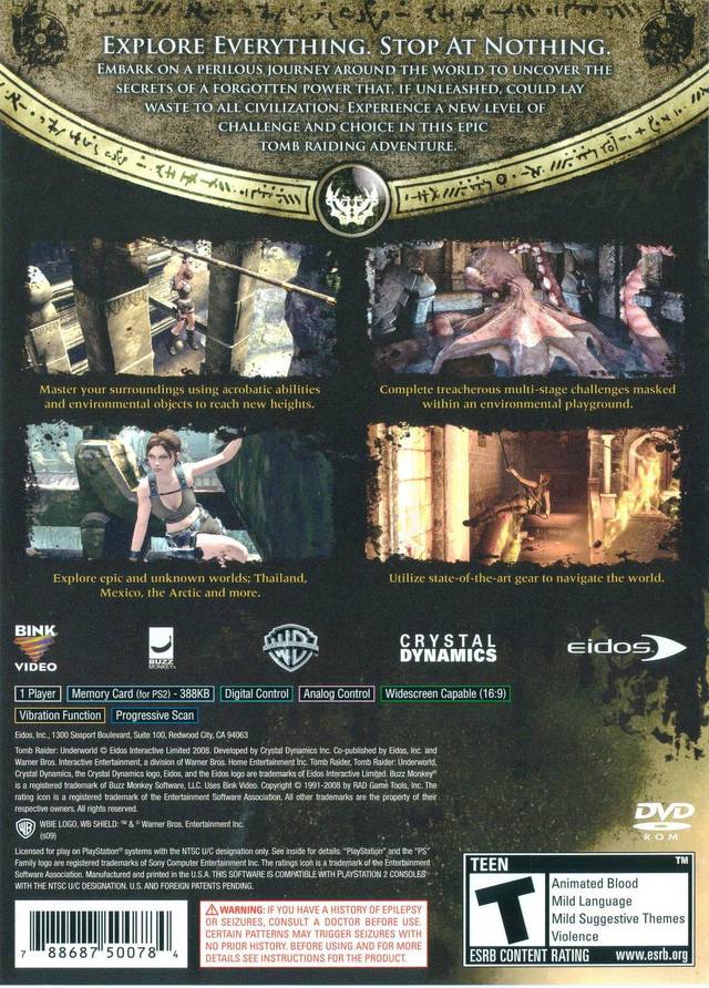 Tomb Raider: Underworld - (PS2) PlayStation 2 [Pre-Owned] Video Games Eidos Interactive   