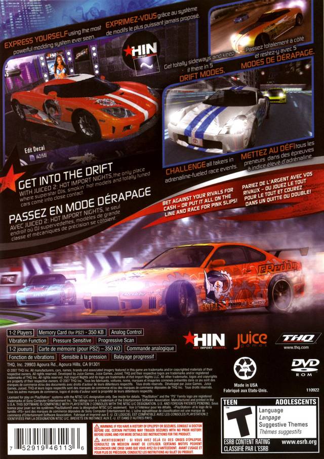 Juiced 2: Hot Import Nights - (PS2) PlayStation 2 Video Games THQ   