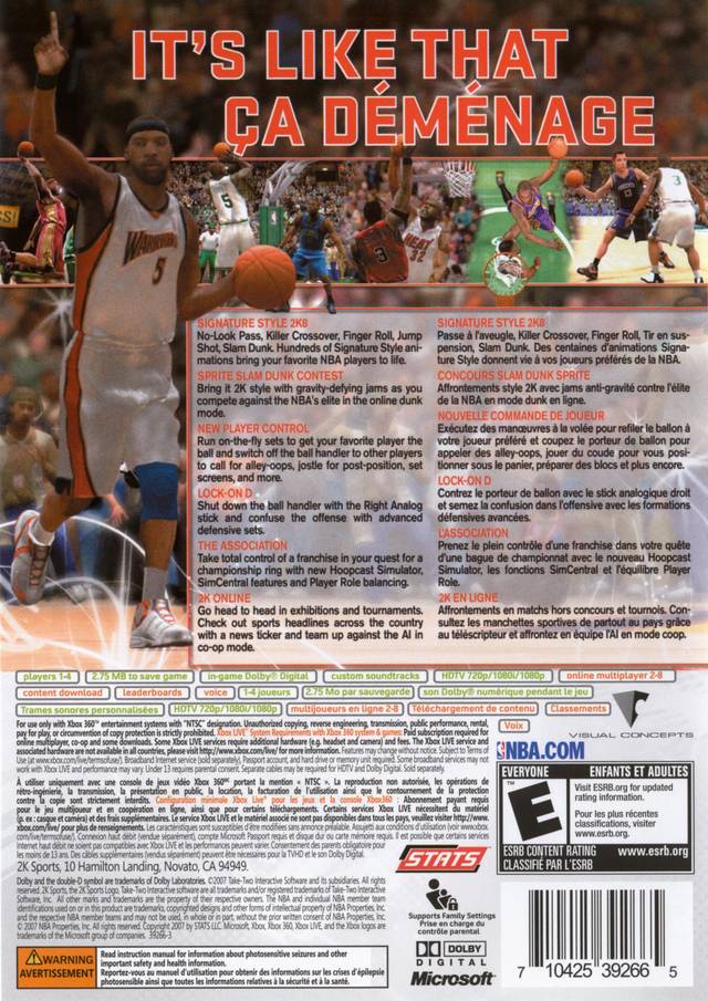 NBA 2K8 - XBox 360 [Pre-Owned] Video Games 2K Sports   