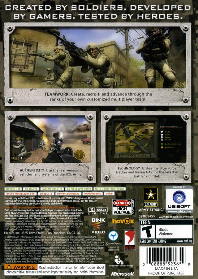 America's Army: True Soldiers - Xbox 360 Video Games Ubisoft   