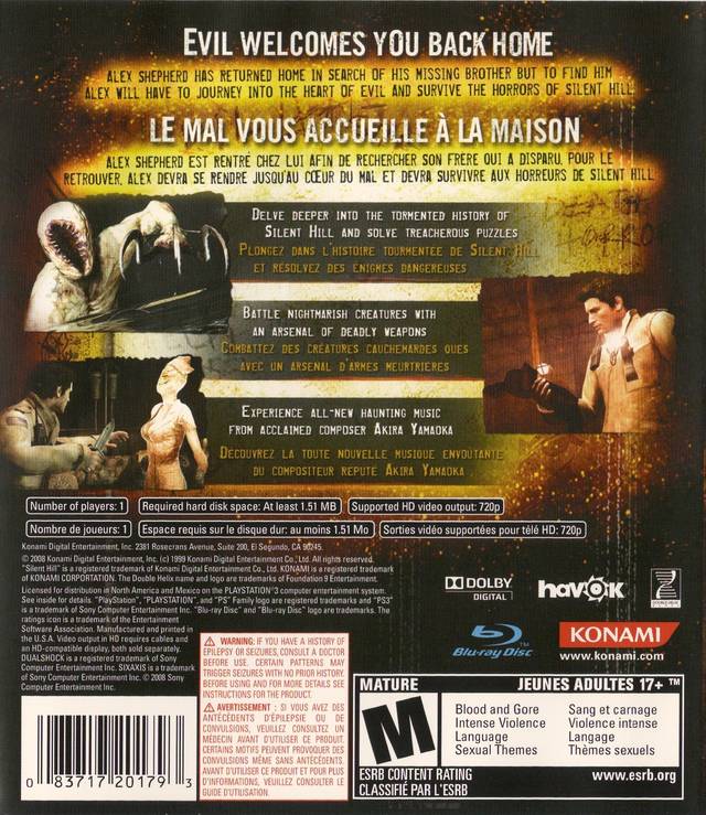 Silent Hill: Homecoming - (PS3) PlayStation 3 Video Games Konami   