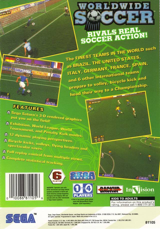 Worldwide Soccer: Sega International Victory Goal Edition - SEGA Saturn [Pre-Owned] Video Games Sega   
