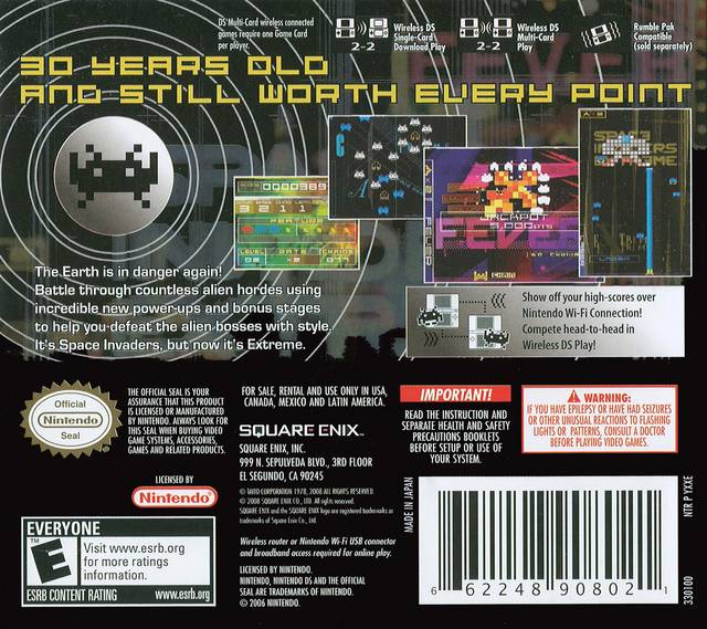 Space Invaders Extreme - (NDS) Nintendo DS Video Games Square Enix   