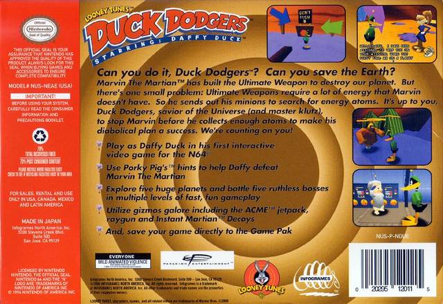Duck Dodgers Starring Daffy Duck - (N64) Nintendo 64 [Pre-Owned] Video Games Infogrames   