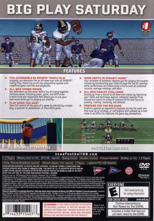 NCAA Football 09 - (PS2) PlayStation 2 [Pre-Owned] Video Games Electronic Arts   