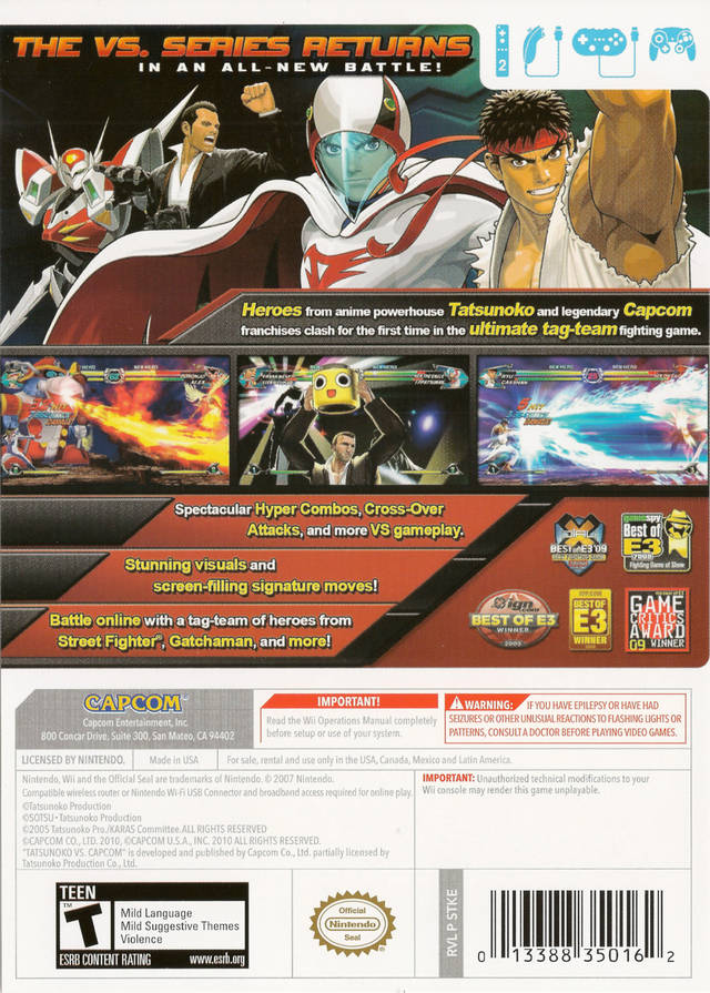 Tatsunoko vs. Capcom: Ultimate All-Stars - Nintendo Wii [Pre-Owned] Video Games Capcom   