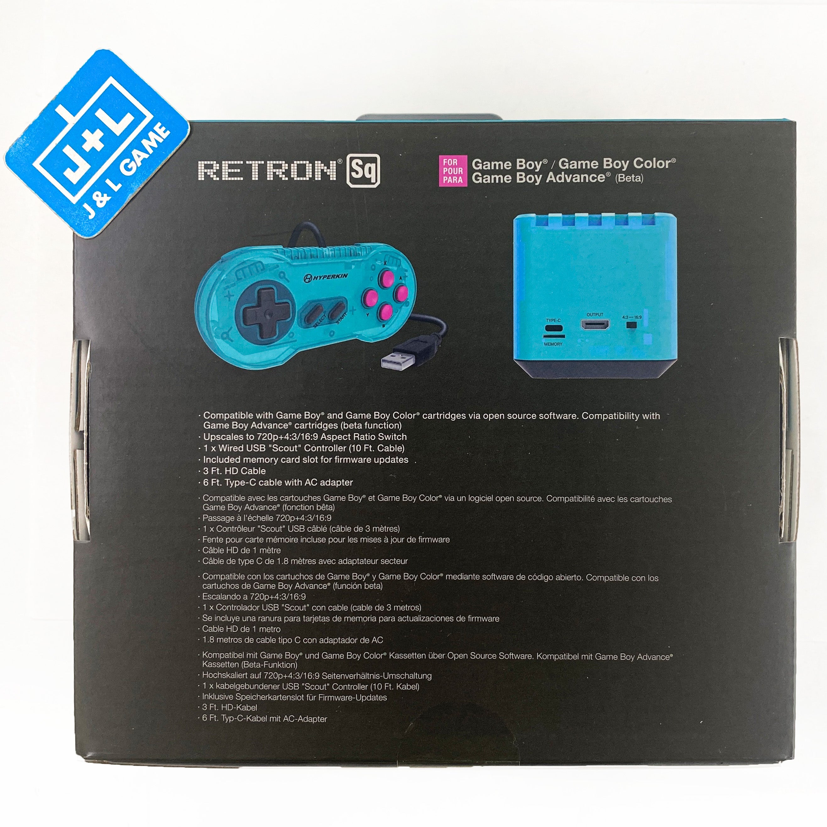 Hyperkin RetroN Sq: HD Gaming Console for Game Boy/Color/ Game Boy Advance (Hyper Beach) - Game Boy Advance CONSOLE Hyperkin   