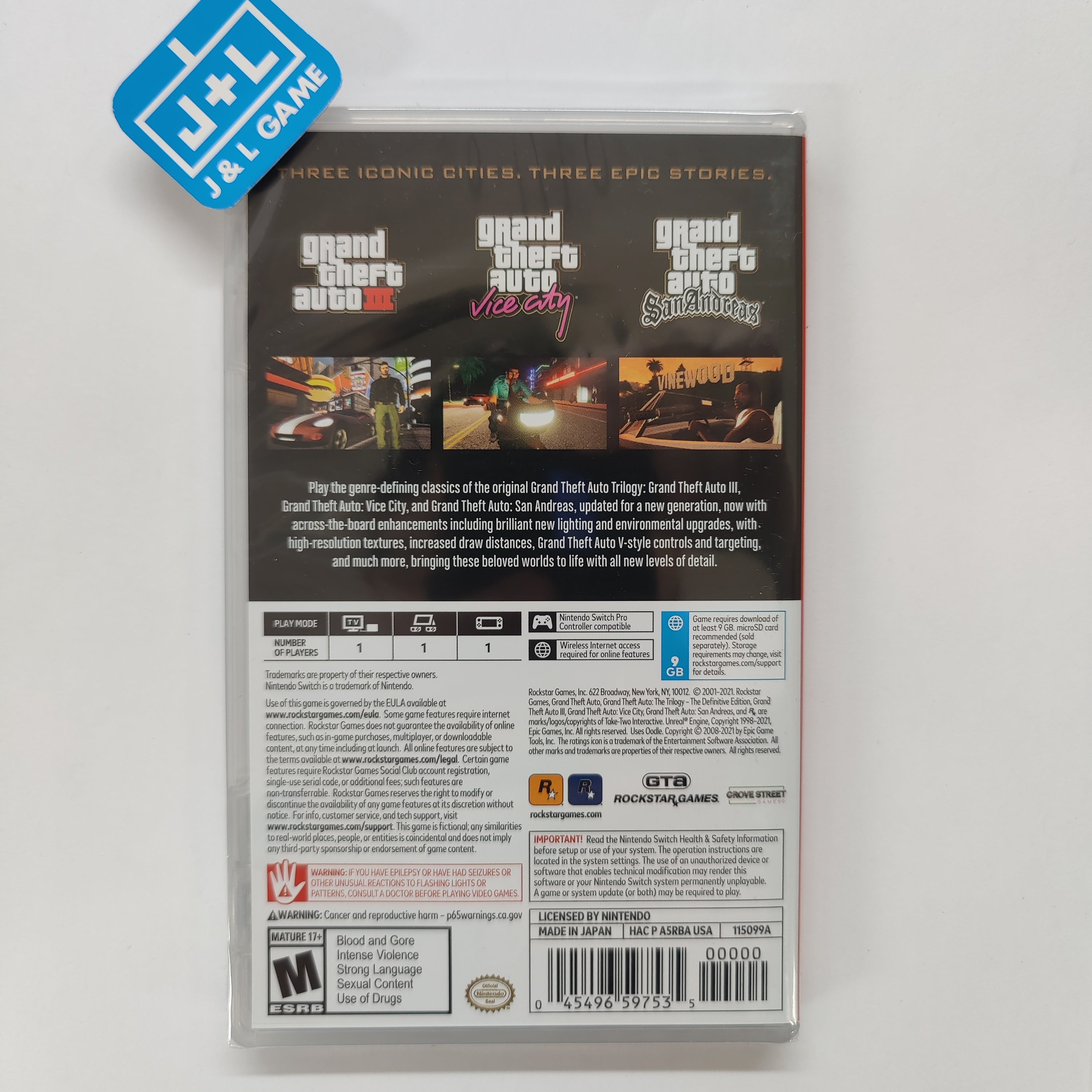 Grand Theft Auto: The Trilogy The Definitive Edition - (NSW) Nintendo Switch Video Games Rockstar Games   