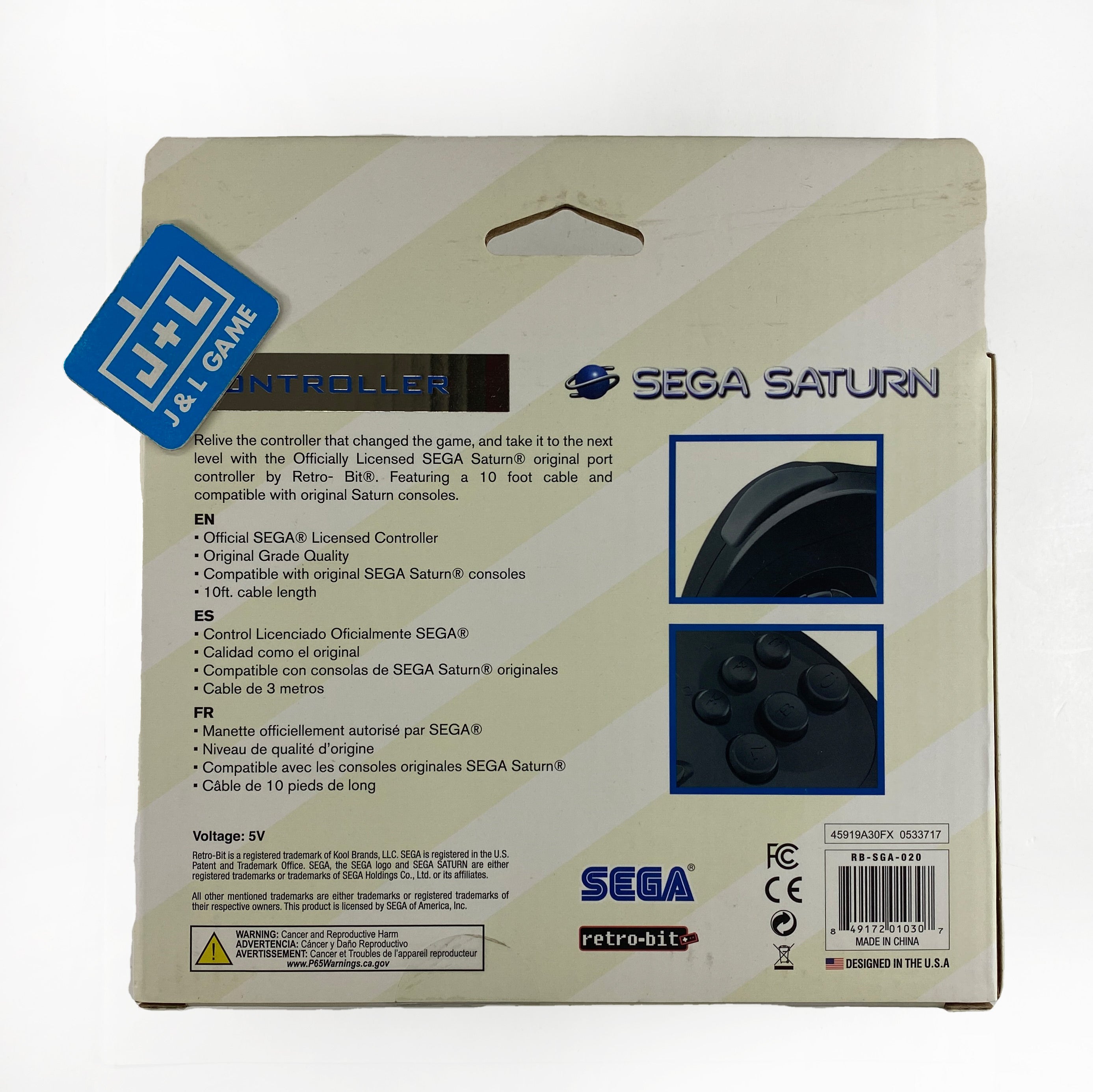 Retro-Bit Official Controller (Black) - (SS) Sega Saturn Accessories Retro-Bit   
