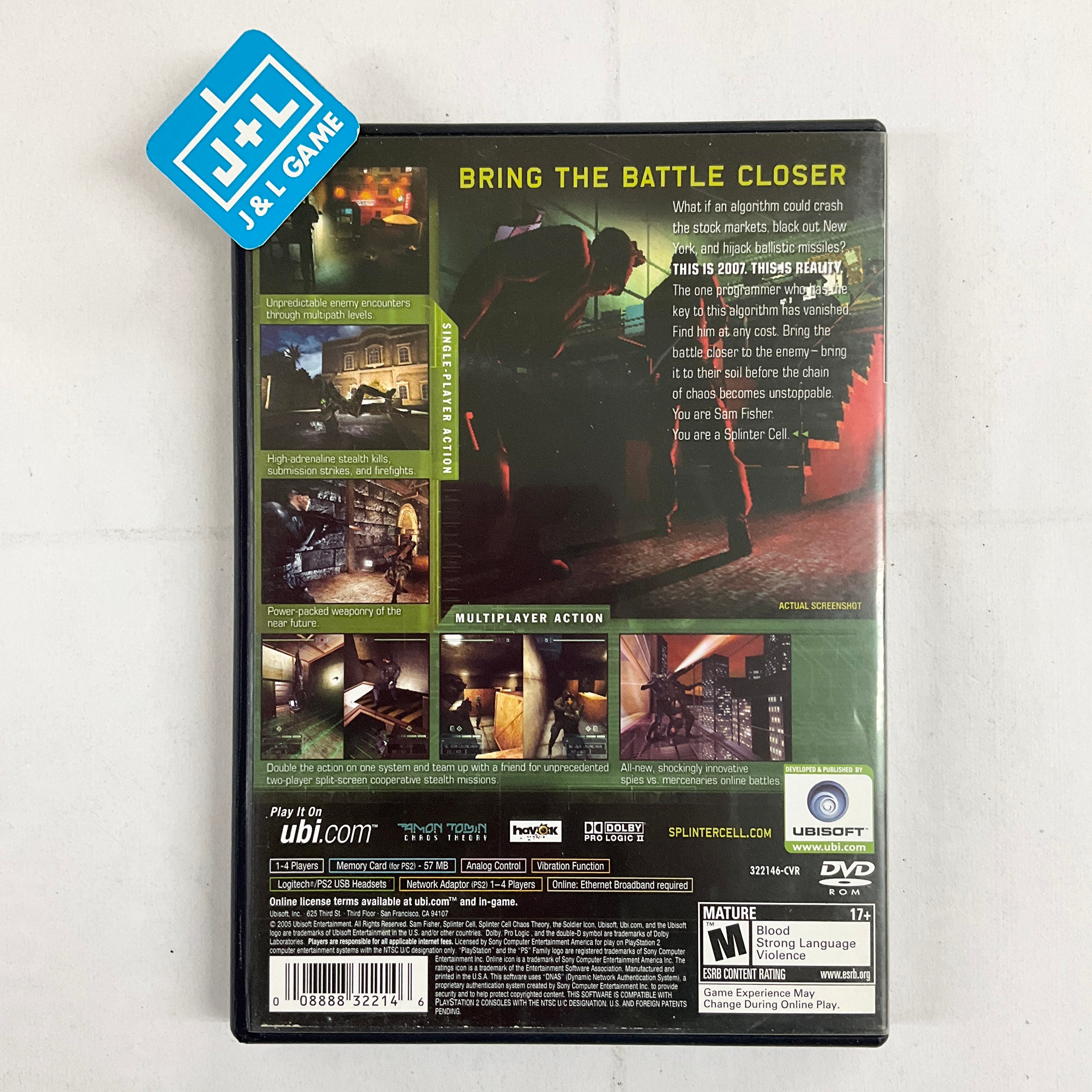 Tom Clancy's Splinter Cell: Chaos Theory -  (PS2) PlayStation 2 [Pre-Owned] Video Games Ubisoft   