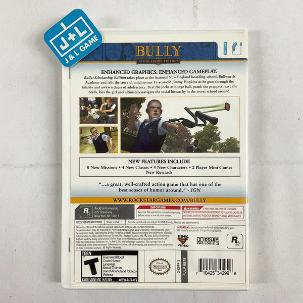 Bully: Scholarship Edition - Nintendo Wii [Pre-Owned]