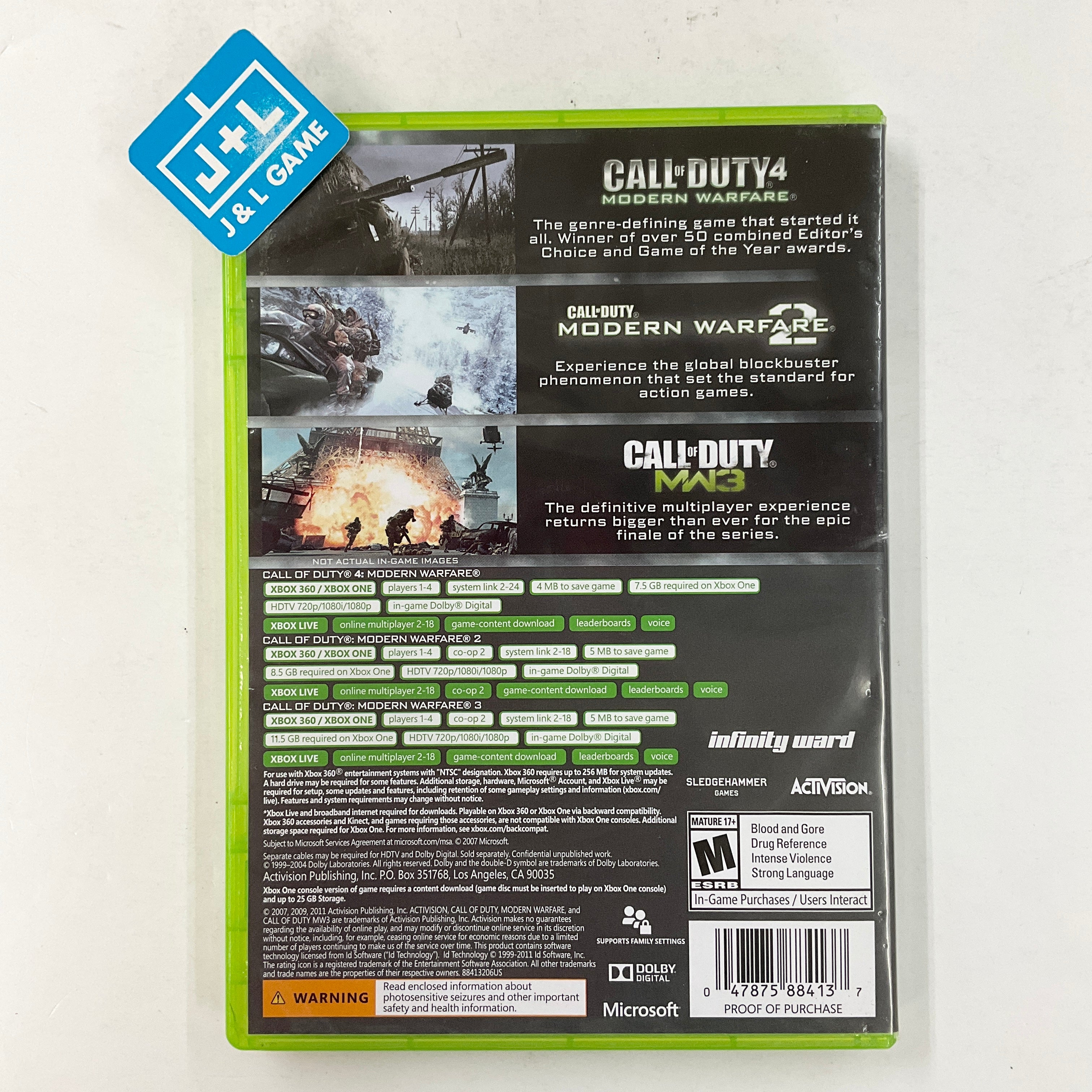 Call Of Duty: Modern Warfare Trilogy - Xbox 360 & (XB1) Xbox One [Pre-Owned] Video Games ACTIVISION   