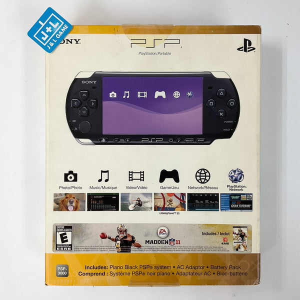 Sony PlayStation Portable PSP Slim 3000 Video Game Console Black + Games  BUNDLE