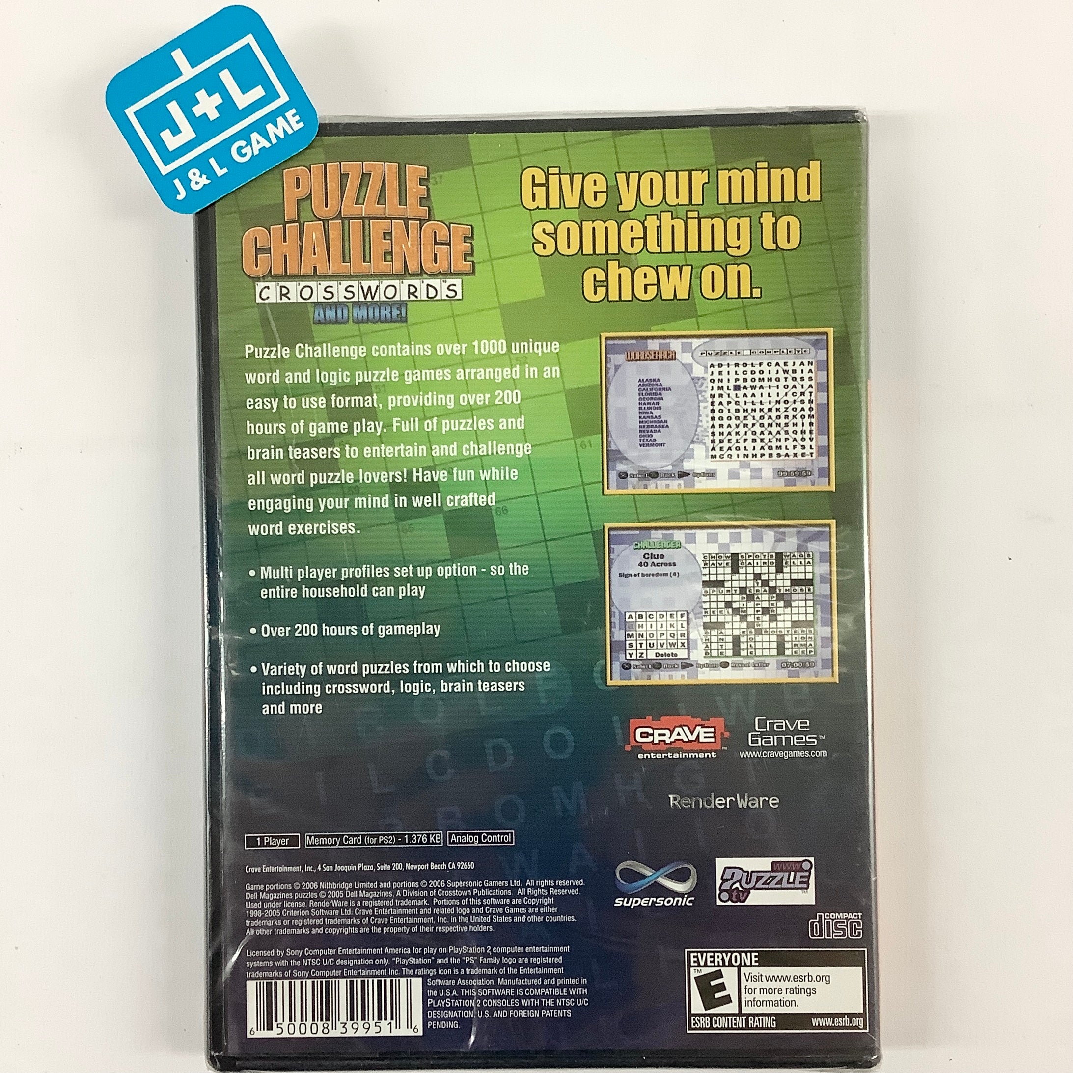 Puzzle Challenge: Crosswords And More! - (PS2) PlayStation 2 Video Games Crave   