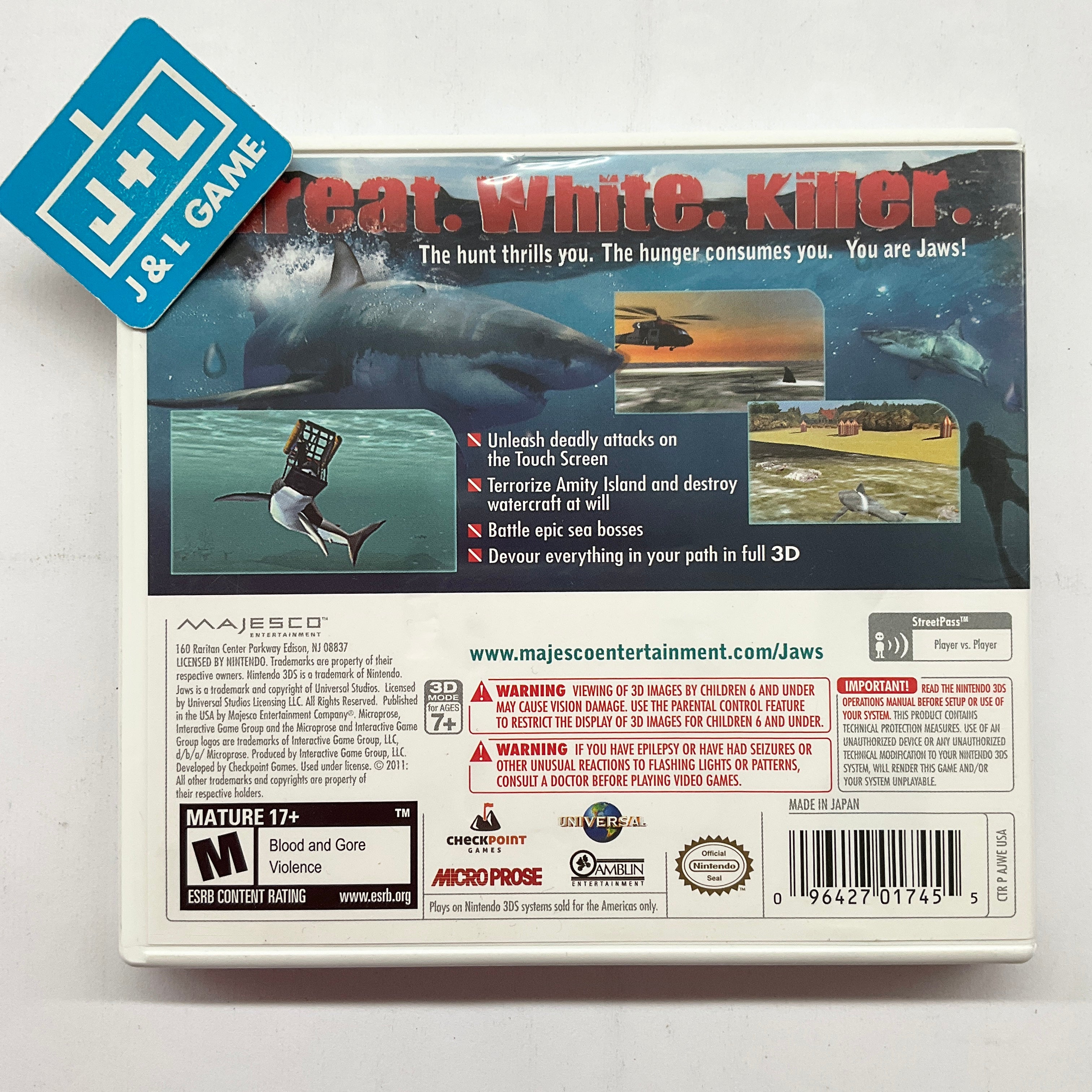 Jaws: Ultimate Predator - Nintendo 3DS [Pre-Owned] Video Games Majesco   