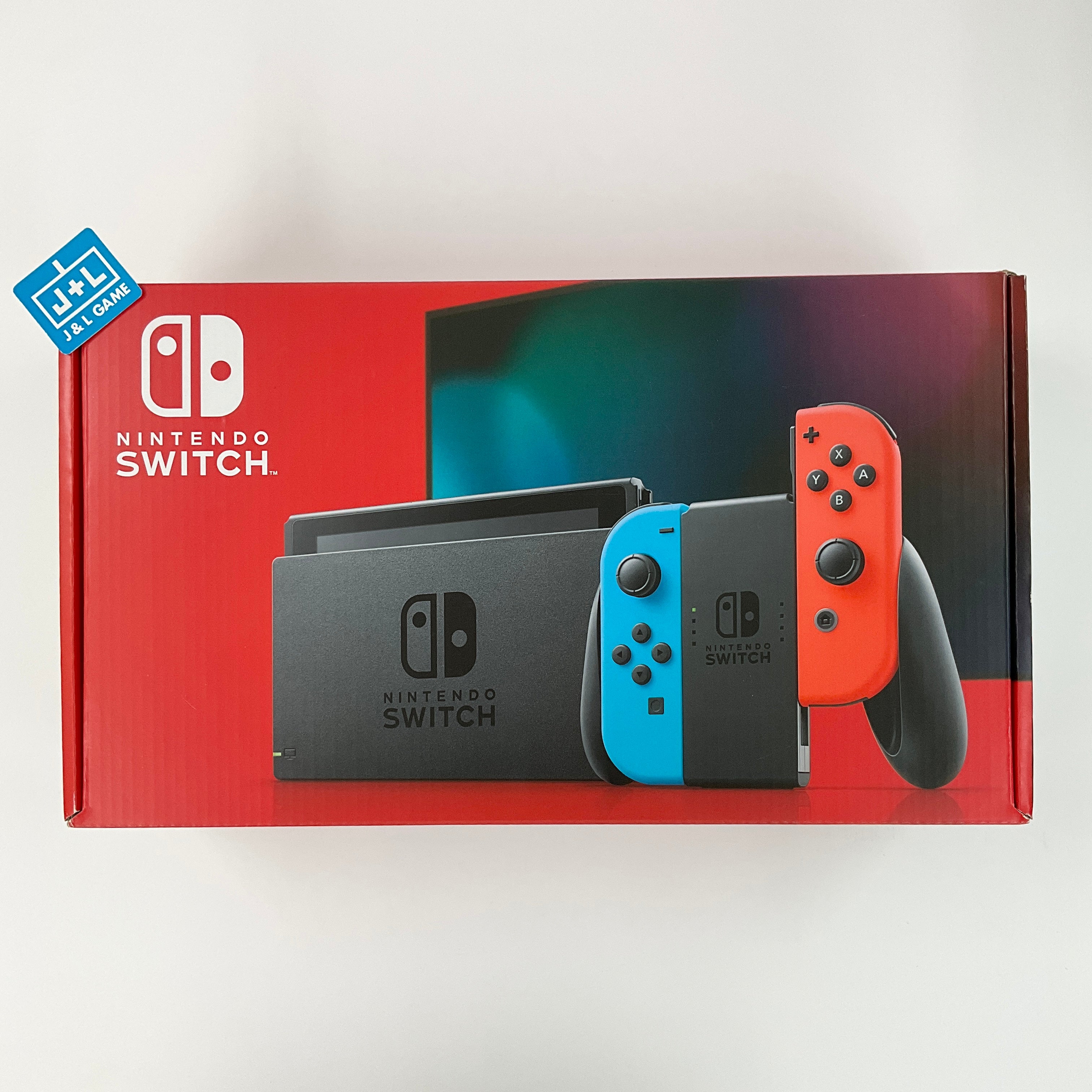 Nintendo Switch Console with Neon Blue and Neon Red Joy-Con (L-R