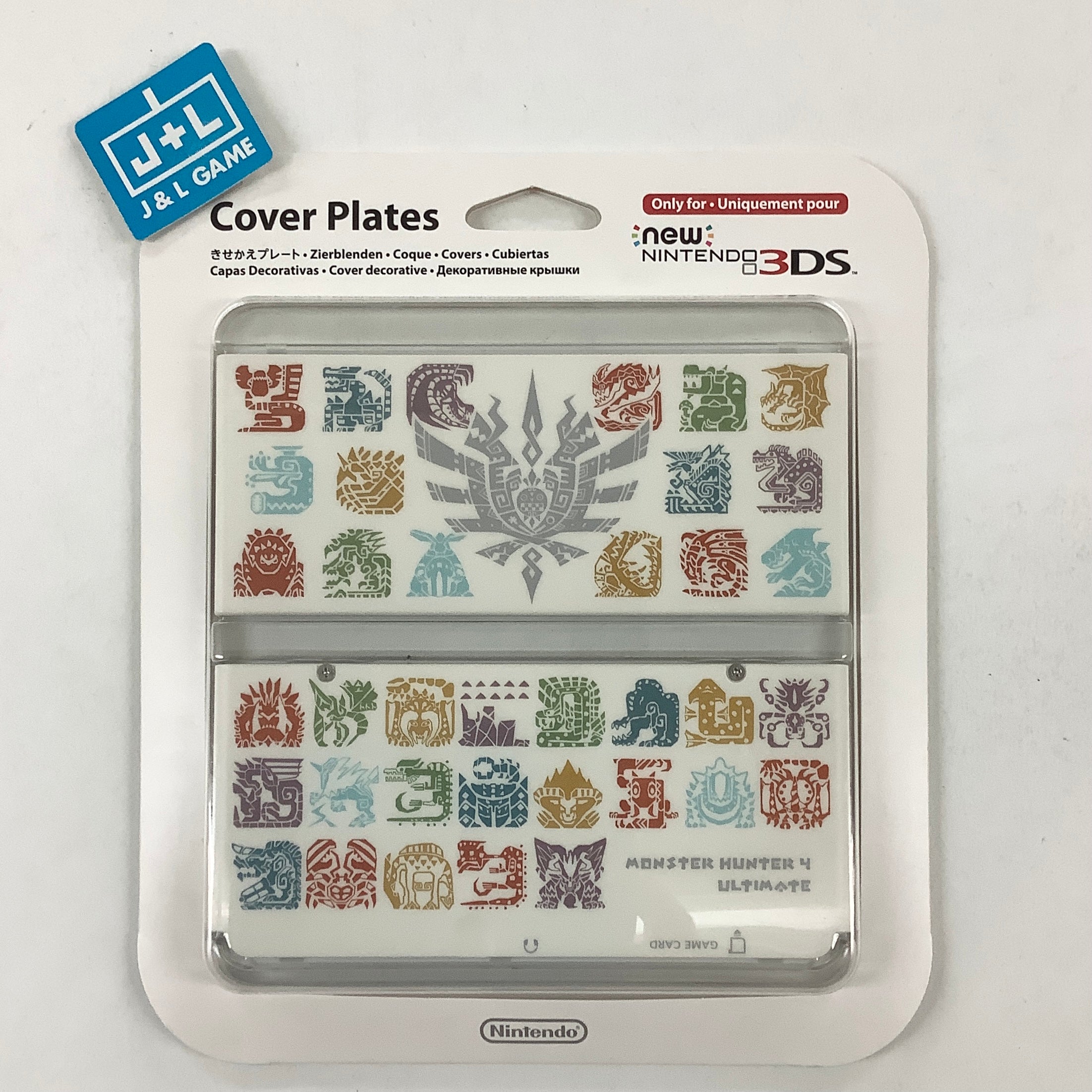 New Nintendo 3DS Cover Plates (Monster Hunter 4 Ultimate White) - New Nintendo 3DS (European Import) Accessories Nintendo   