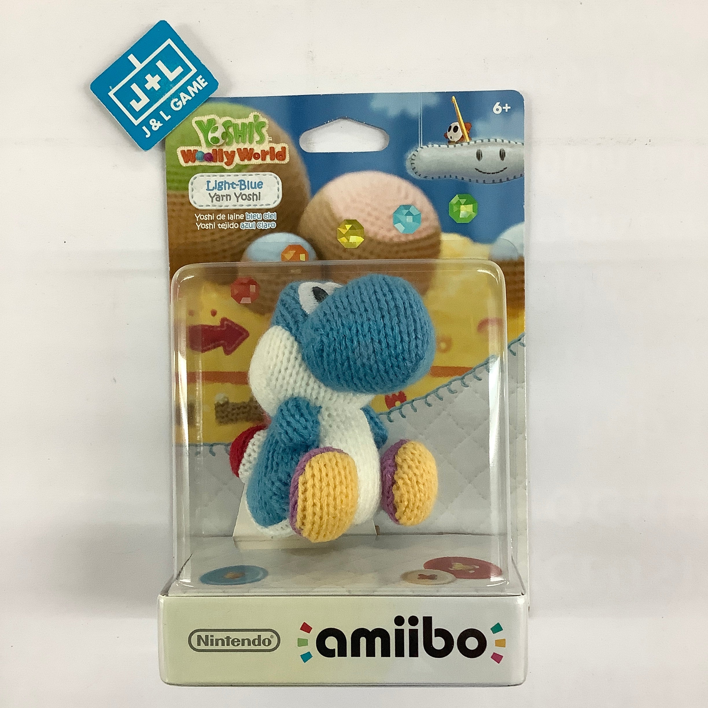 Light Blue Yarn Yoshi (Yoshi's Woolly World) - Nintendo WiiU