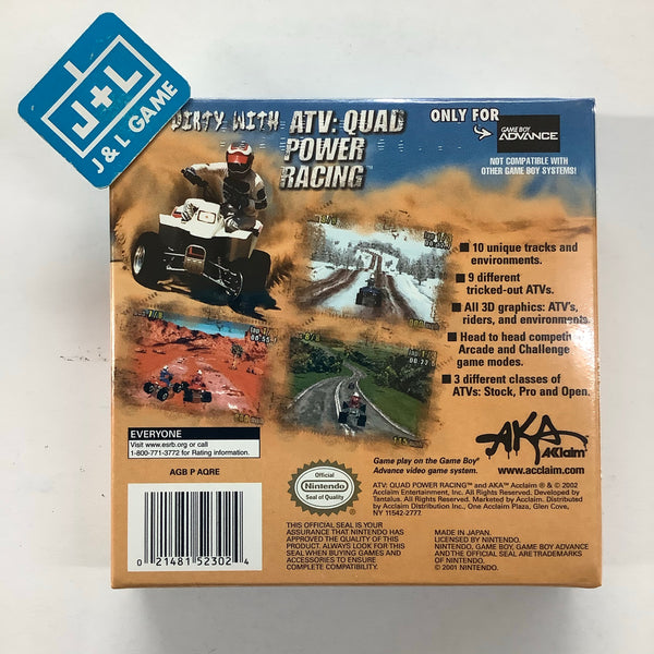 skrå attribut polet ATV: Quad Power Racing - (GBA) Game Boy Advance – J&L Video Games New York  City