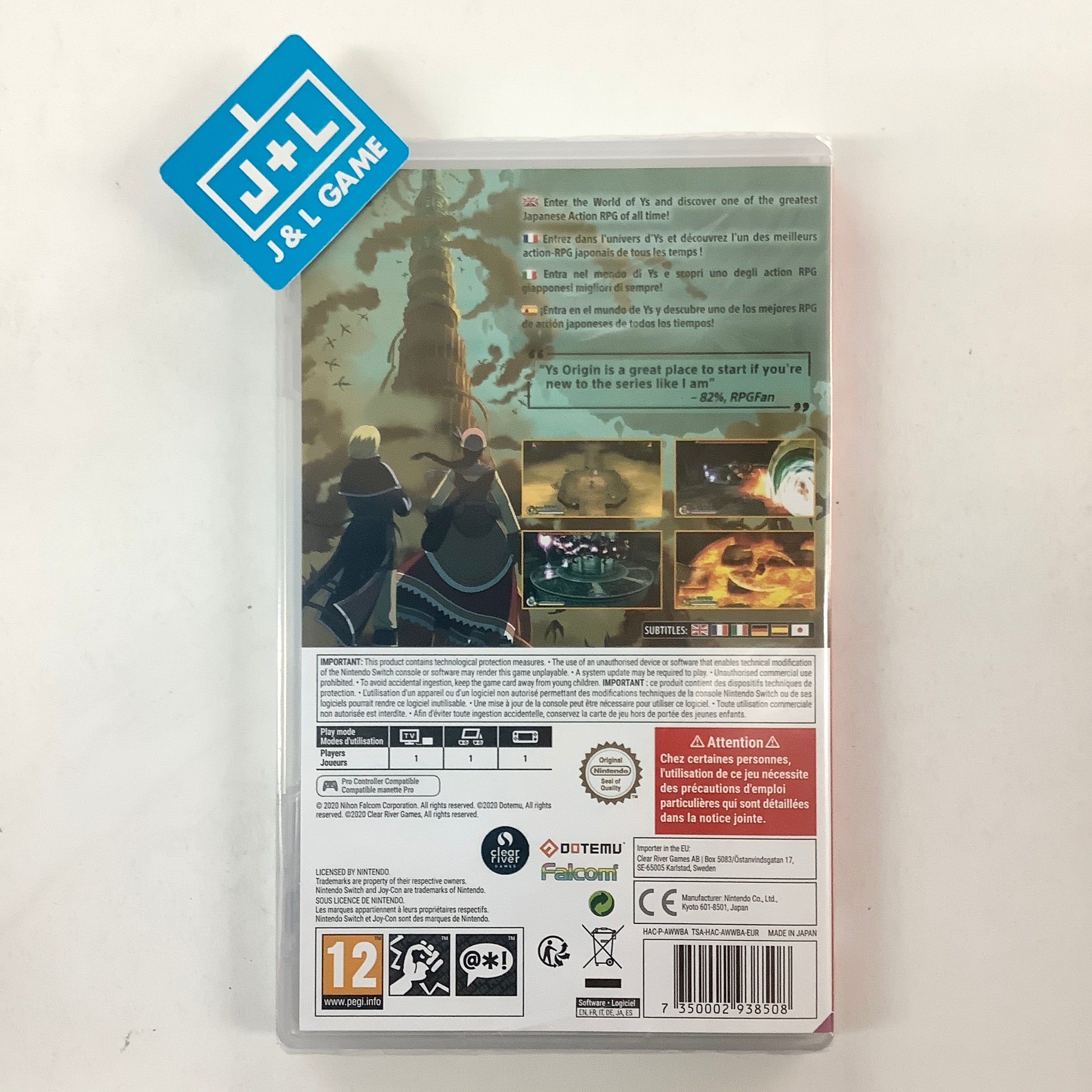 Ys Origin - (NSW) Nintendo Switch (European Import) Video Games Clear River Games   