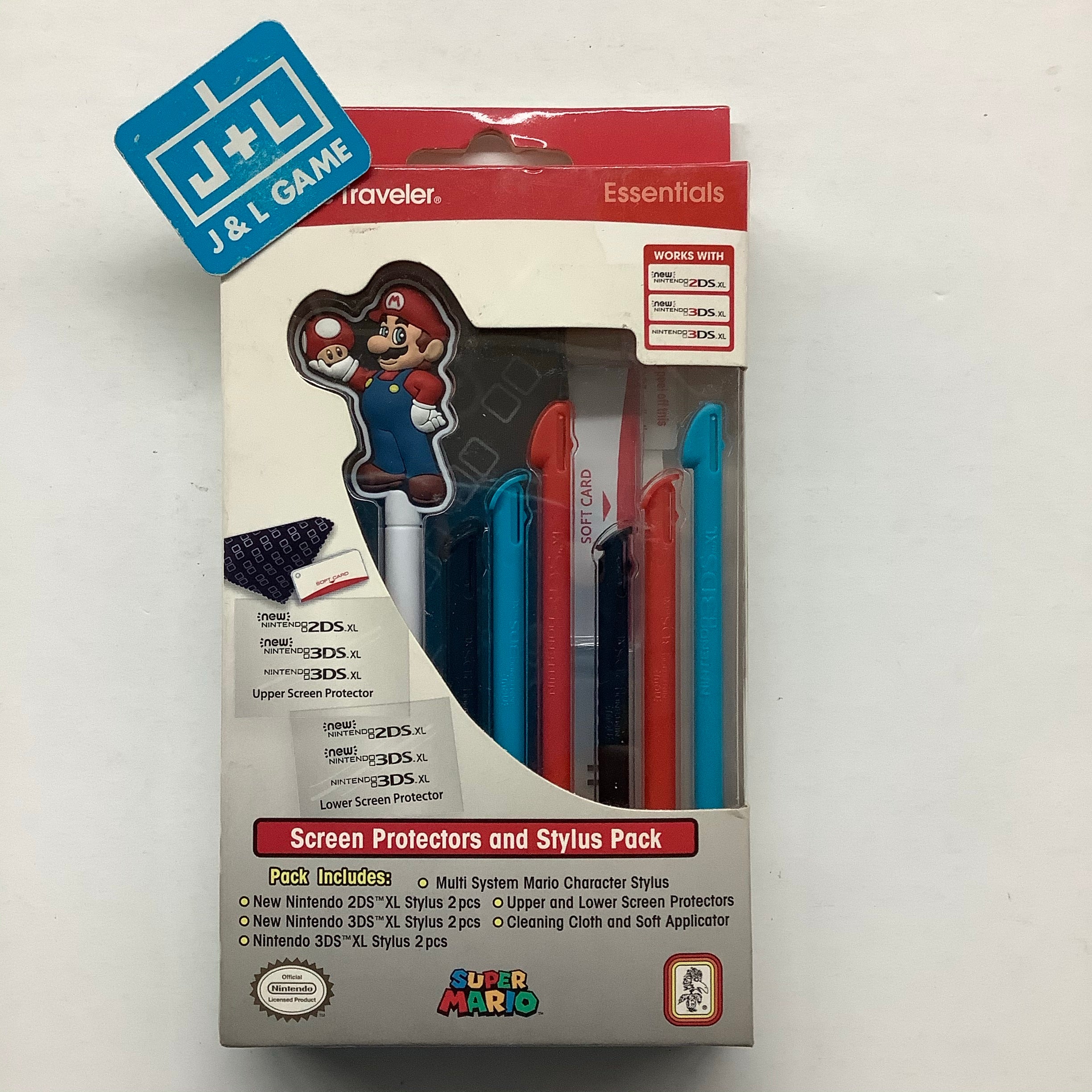 Nintendo 3DS Mario Stylus Pen and Screen Protection Pack – Fits 3DS XL and New 3DS XL Accessories RDS Industries   