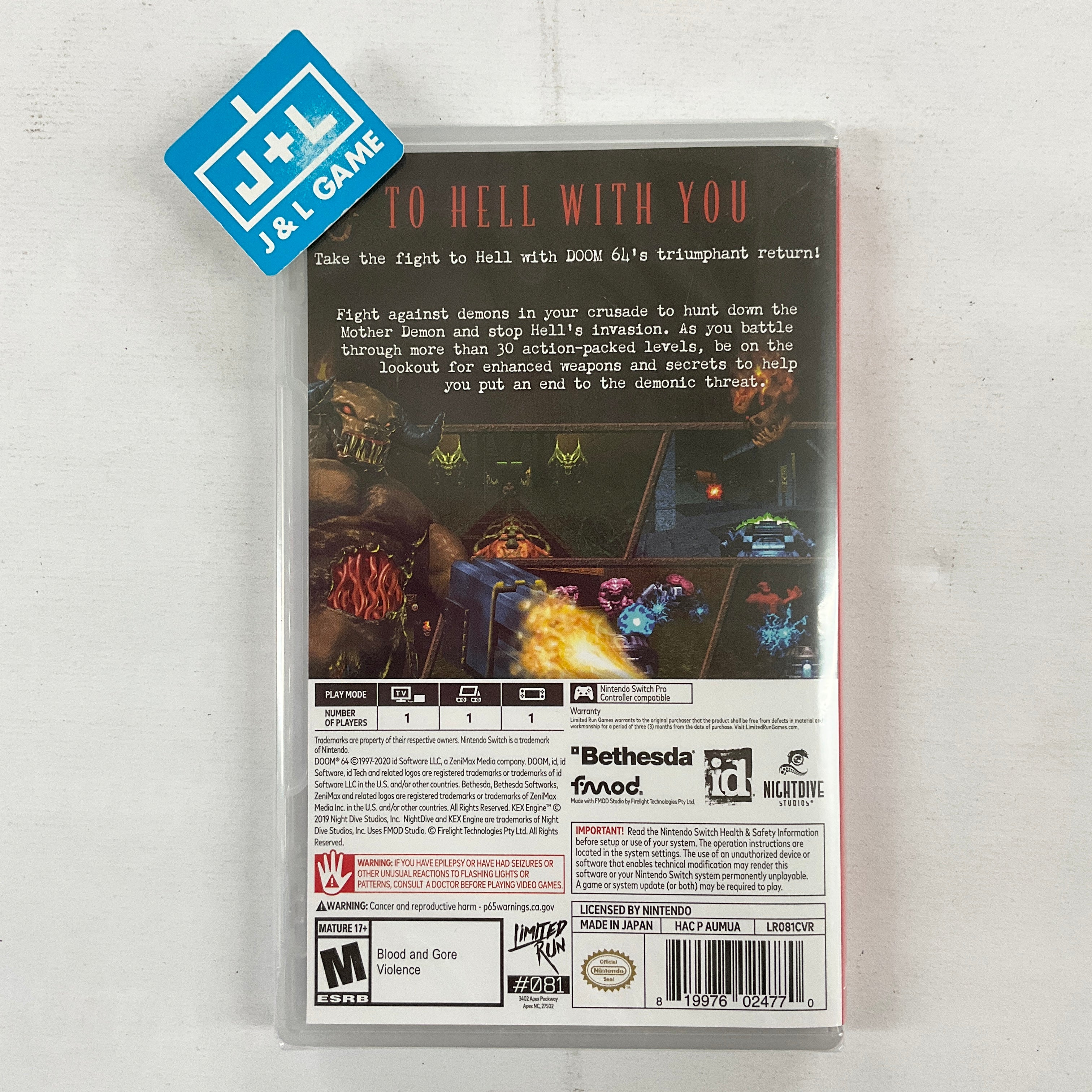 Doom 64 (Limited Run #081) - (NSW) Nintendo Switch Video Games Limited Run Games   