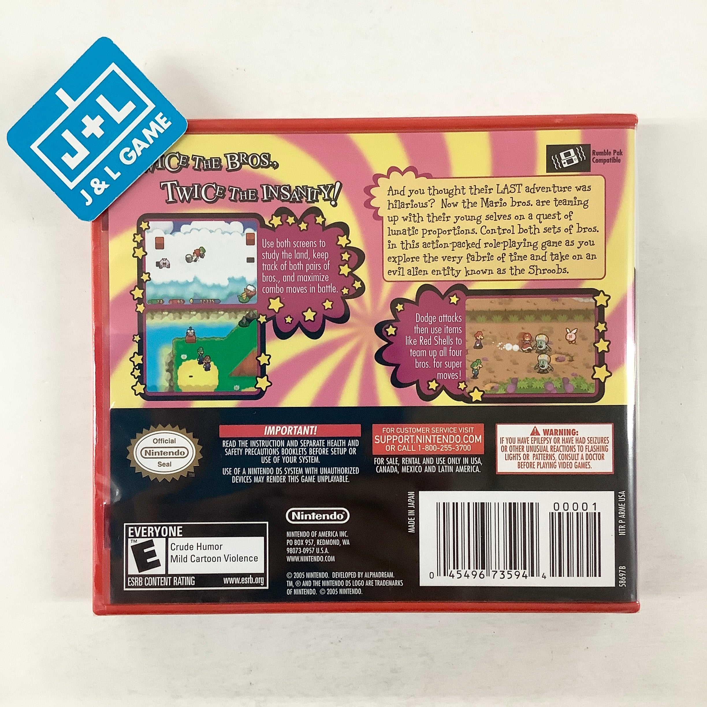 Mario & Luigi: Partners in Time (Red Case) - (NDS) Nintendo DS Video Games Nintendo   