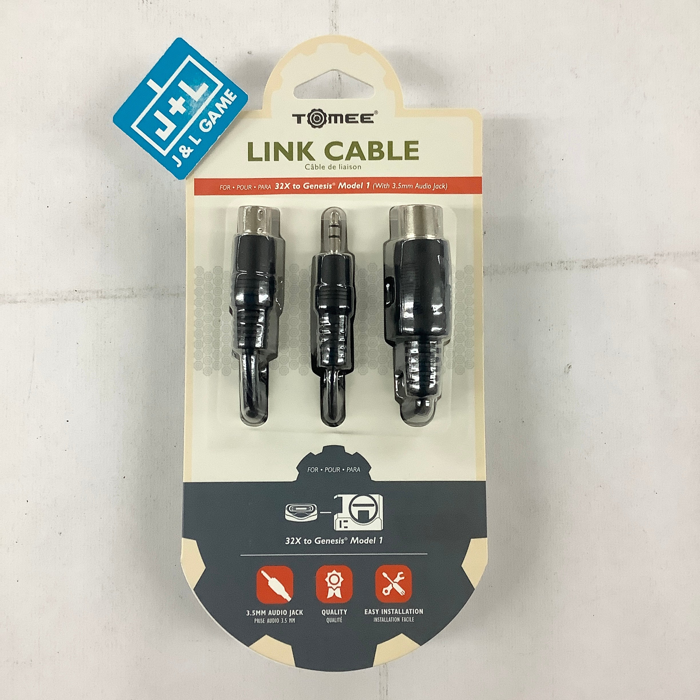 Tomee Link Cable for 32X to Genesis Model 1 (With 3.5mm Audio Jack) - (SG) Sega Genesis Accessories Tomee