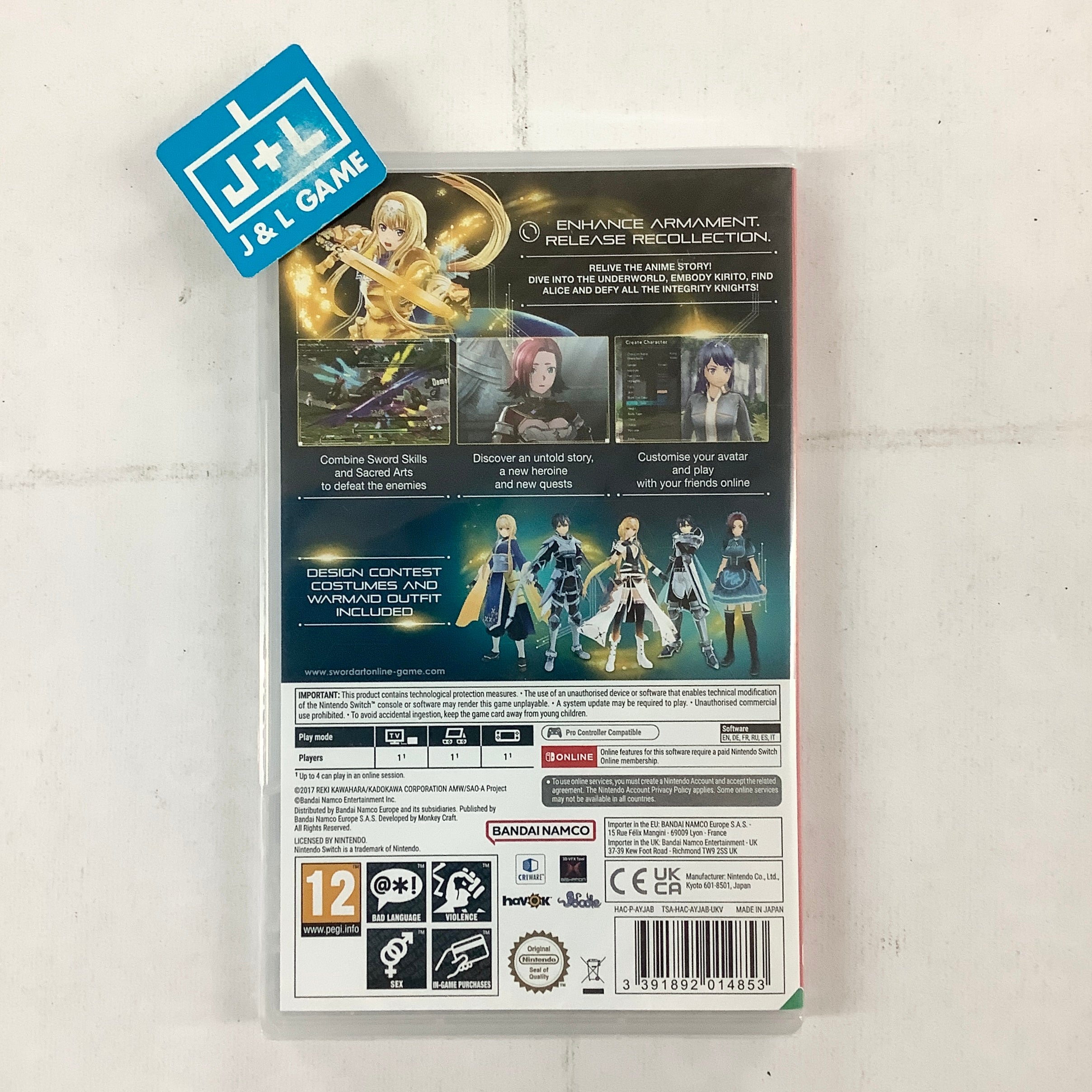 Sword Art Online: Alicization Lycoris - (NSW) Nintendo Switch (European Import) Video Games BANDAI NAMCO Entertainment   