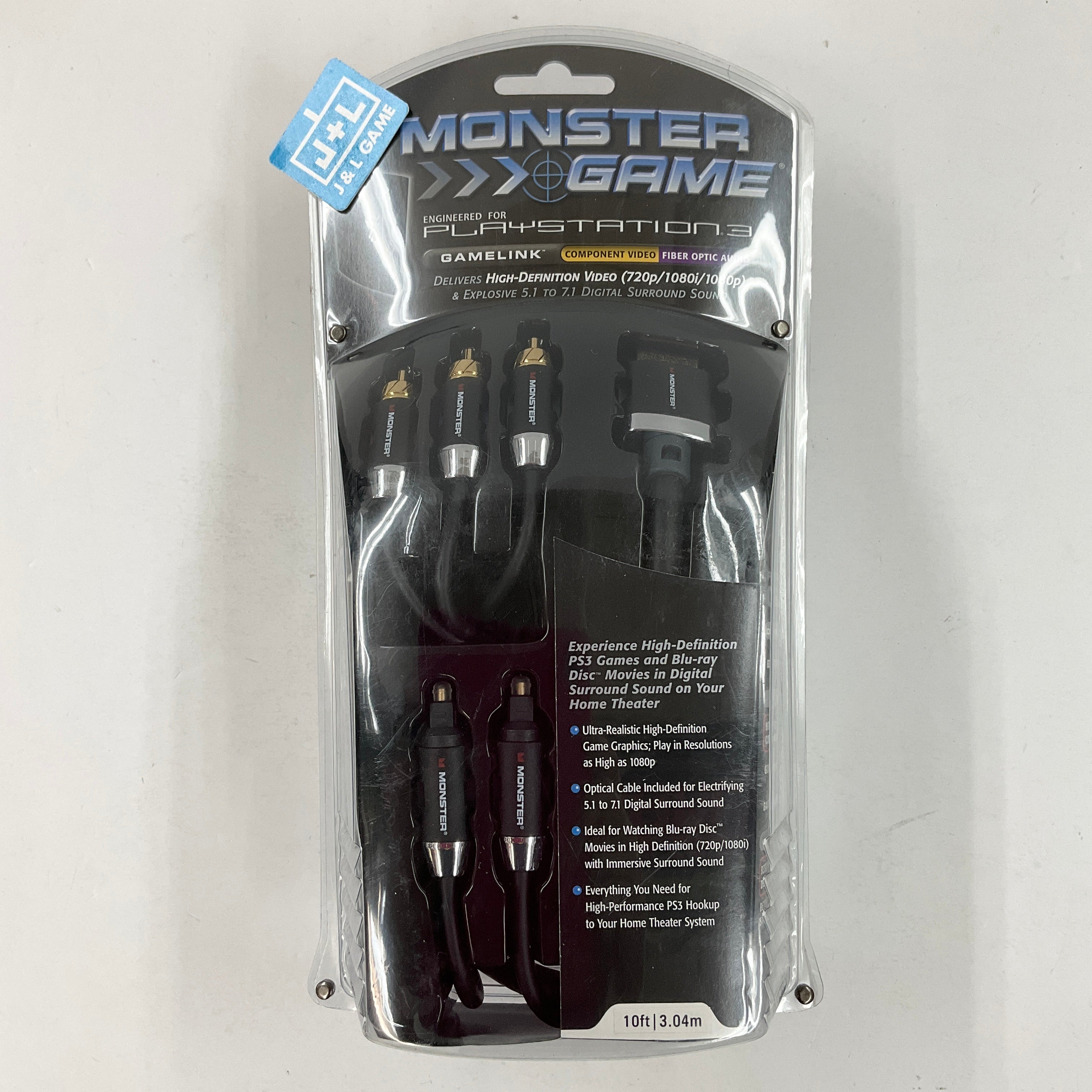 Monster GameLink PlayStation 3 Component Video & Fiber Optic Audio A/V Kit - (PS3) PlayStation 3 Video Games Monster