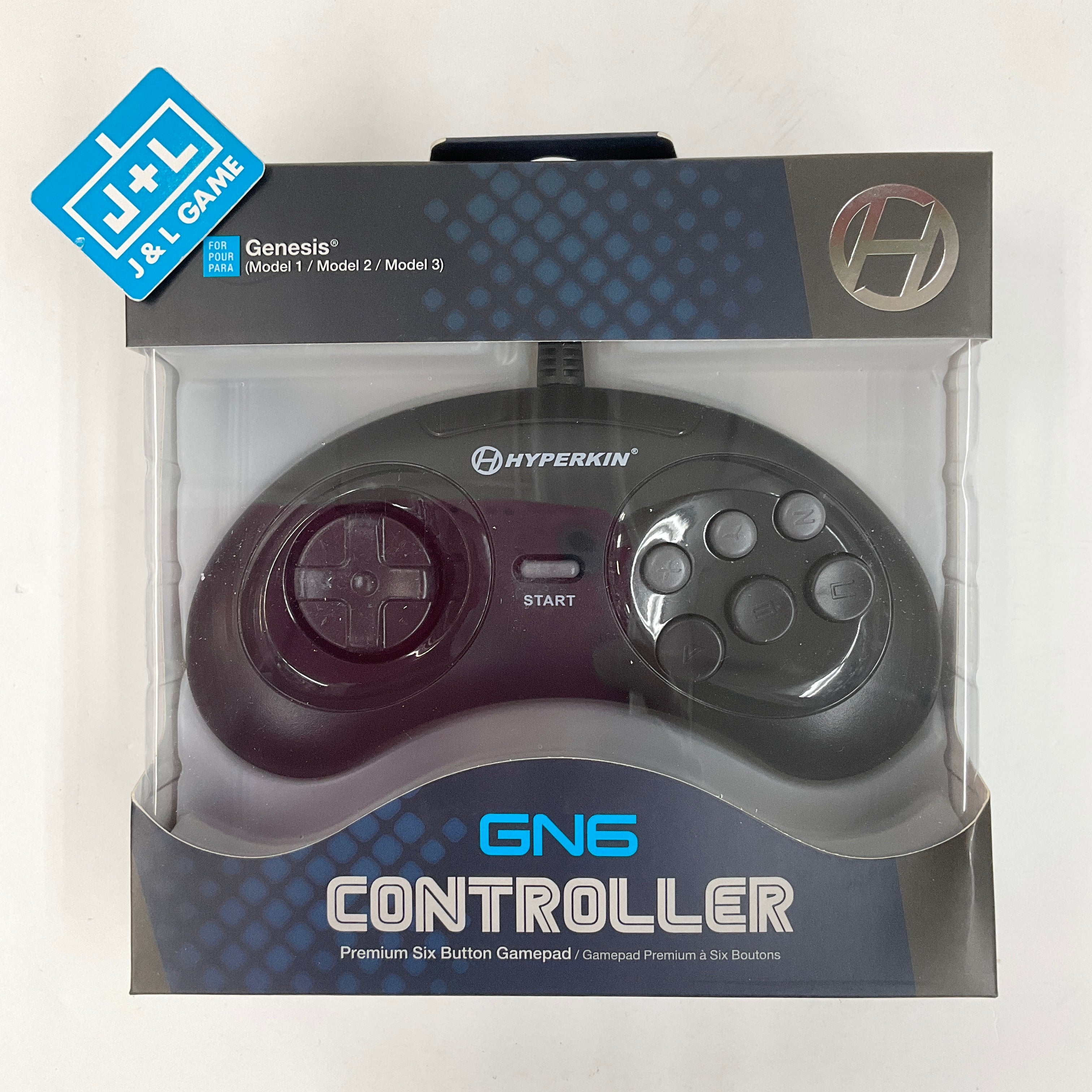 Hyperkin Sega Genesis GN6 Premium Six Button Gamepad Controller (Black) - Sega Genesis Accessories Hyperkin