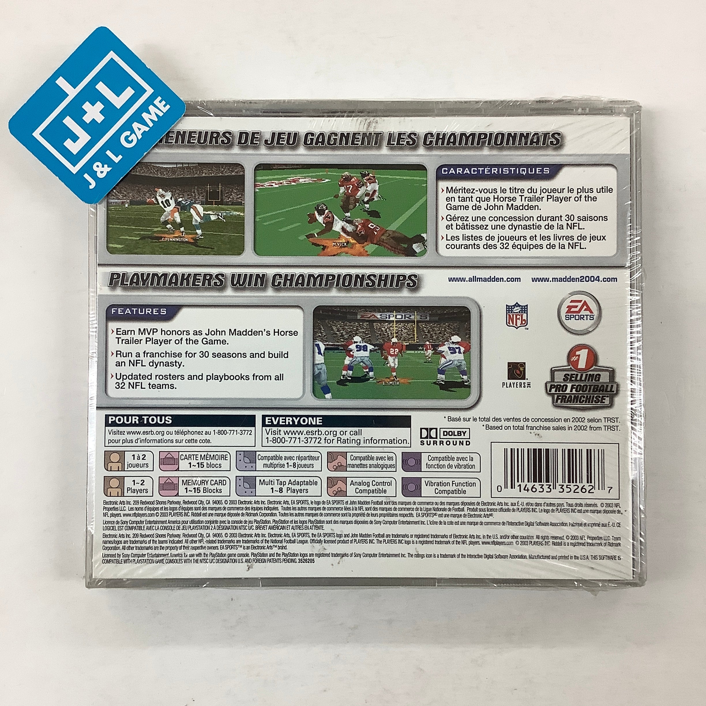 Madden NFL 2004 - PlayStation 1 Video Games EA Sports   