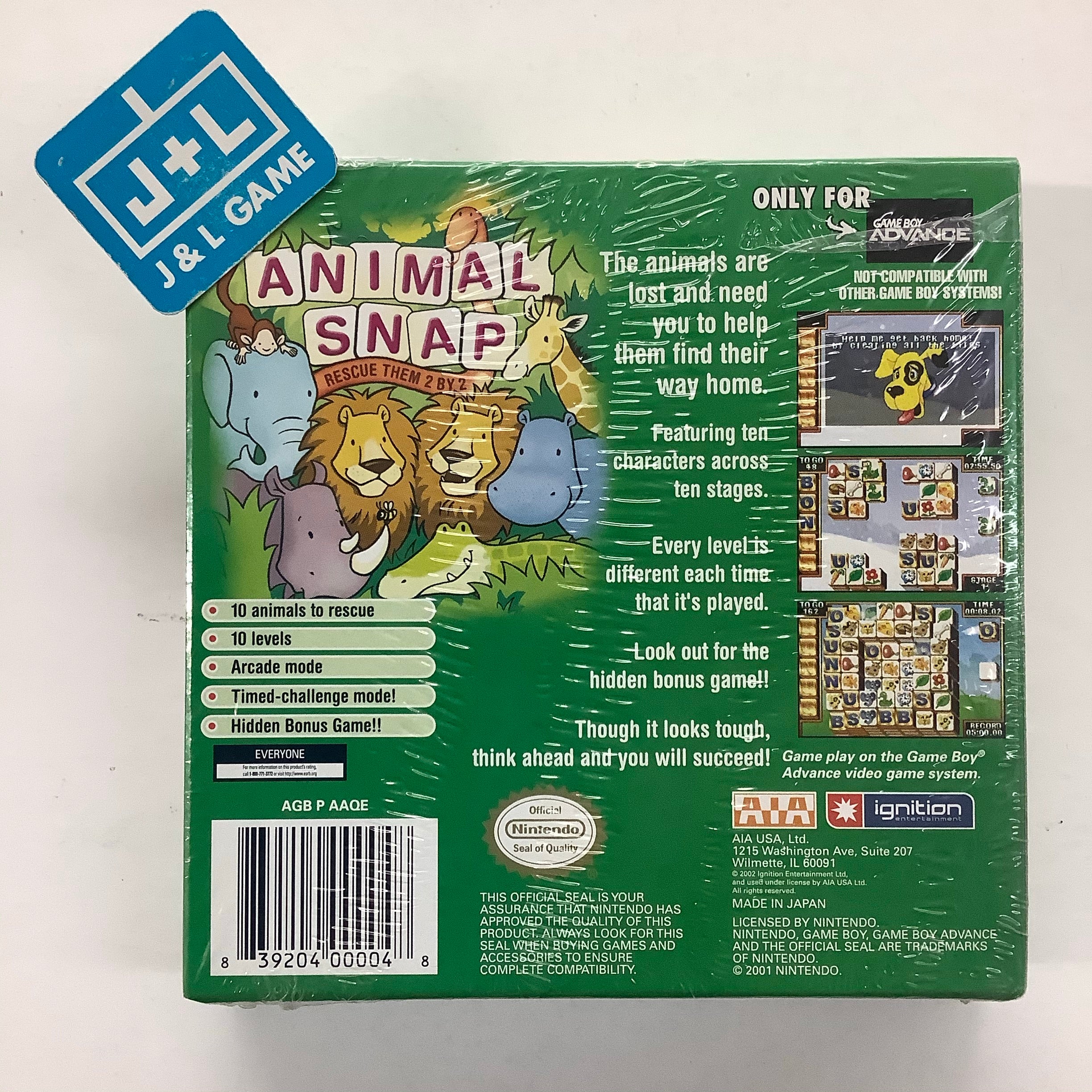 Animal Snap: Rescue Them 2 By 2 - (GBA) Game Boy Advance Video Games Ignition Entertainment   