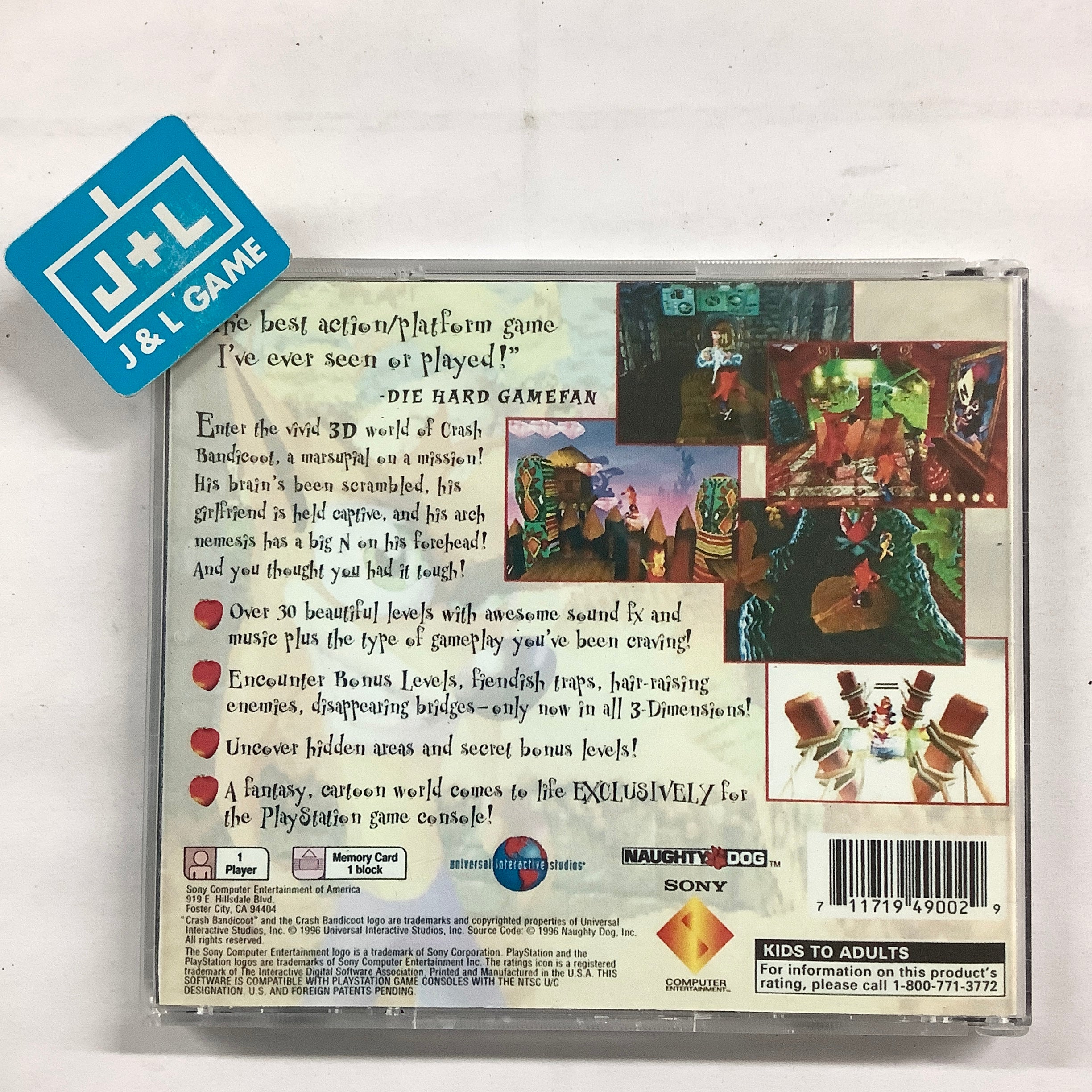 Crash Bandicoot - (PS1) PlayStation 1 [Pre-Owned] Video Games SCEA   