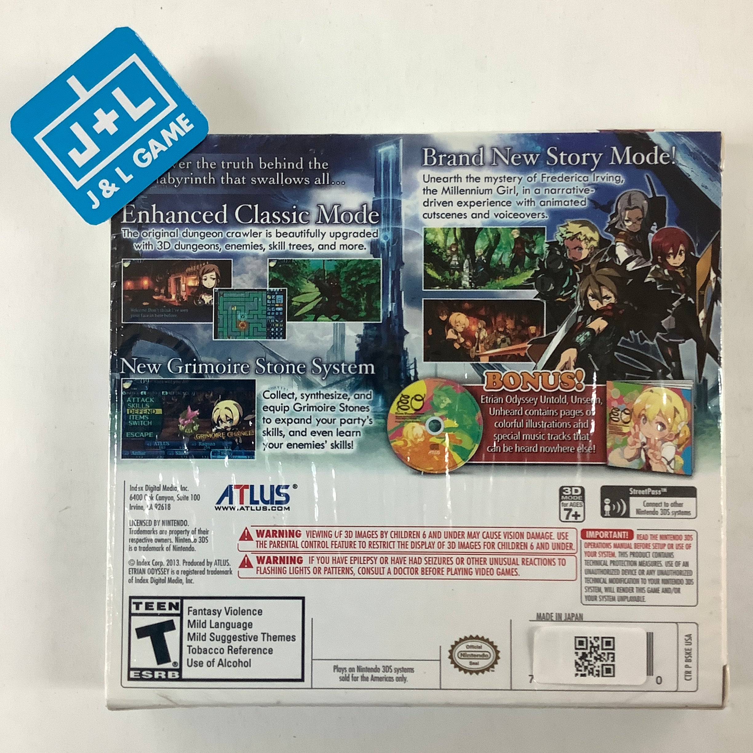 Etrian Odyssey Untold: Millennium Girl (w/ Music CD & Design Book) - Nintendo 3DS Video Games Atlus   