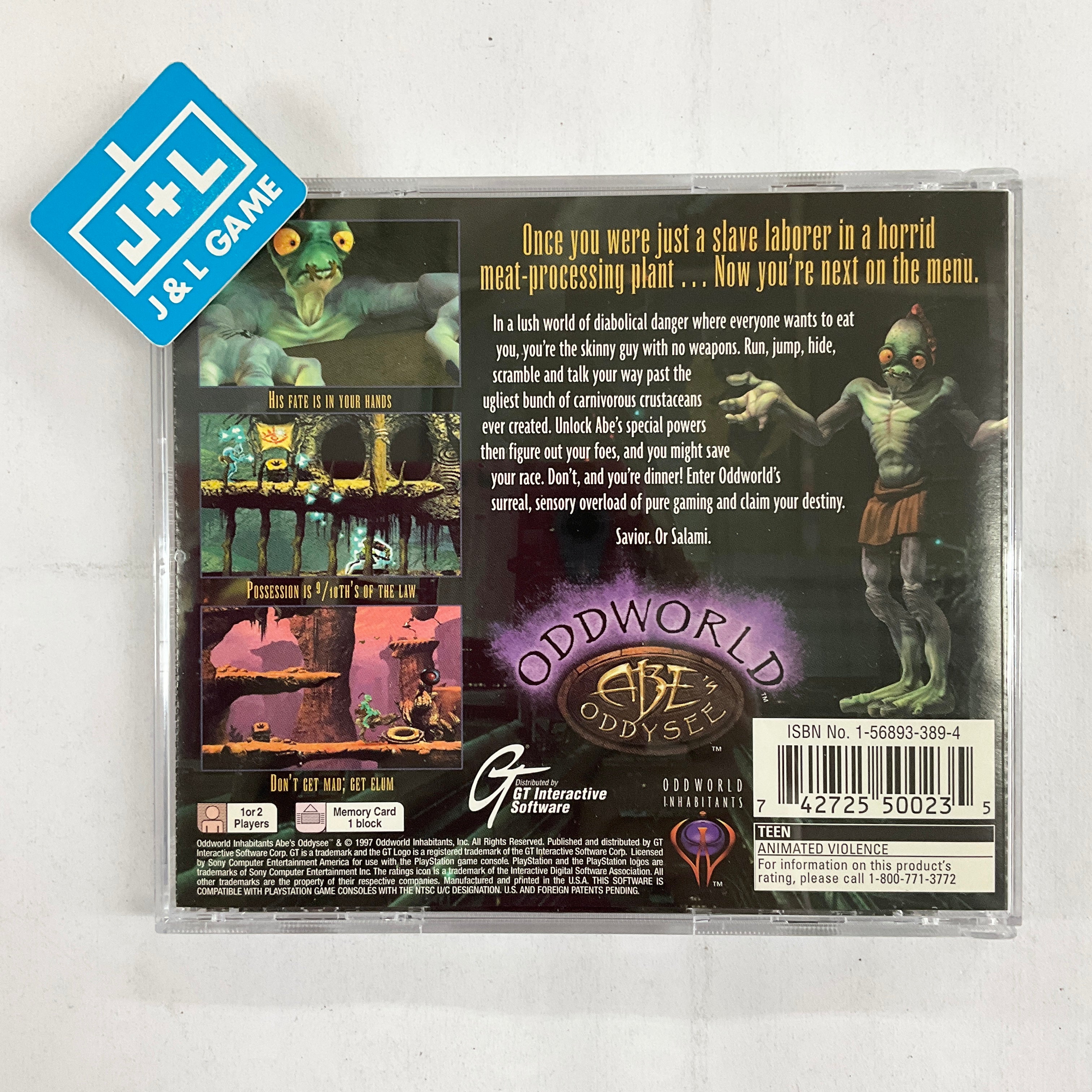 Oddworld: Abe's Oddysee - (PS1) PlayStation 1 [Pre-Owned] Video Games GT Interactive   
