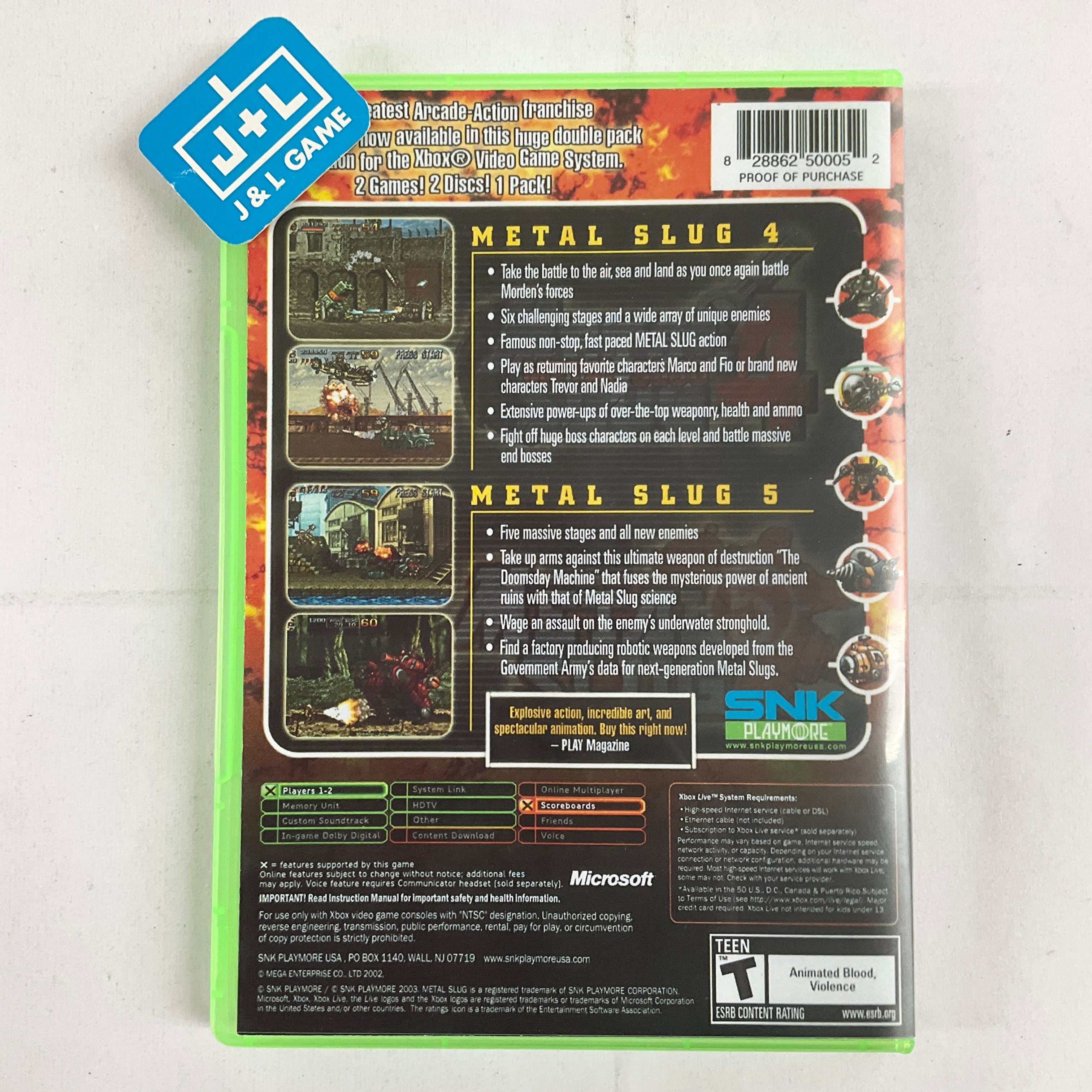 Metal Slug 4 & 5 - (XB) Xbox [Pre-Owned] Video Games SNK Playmore   