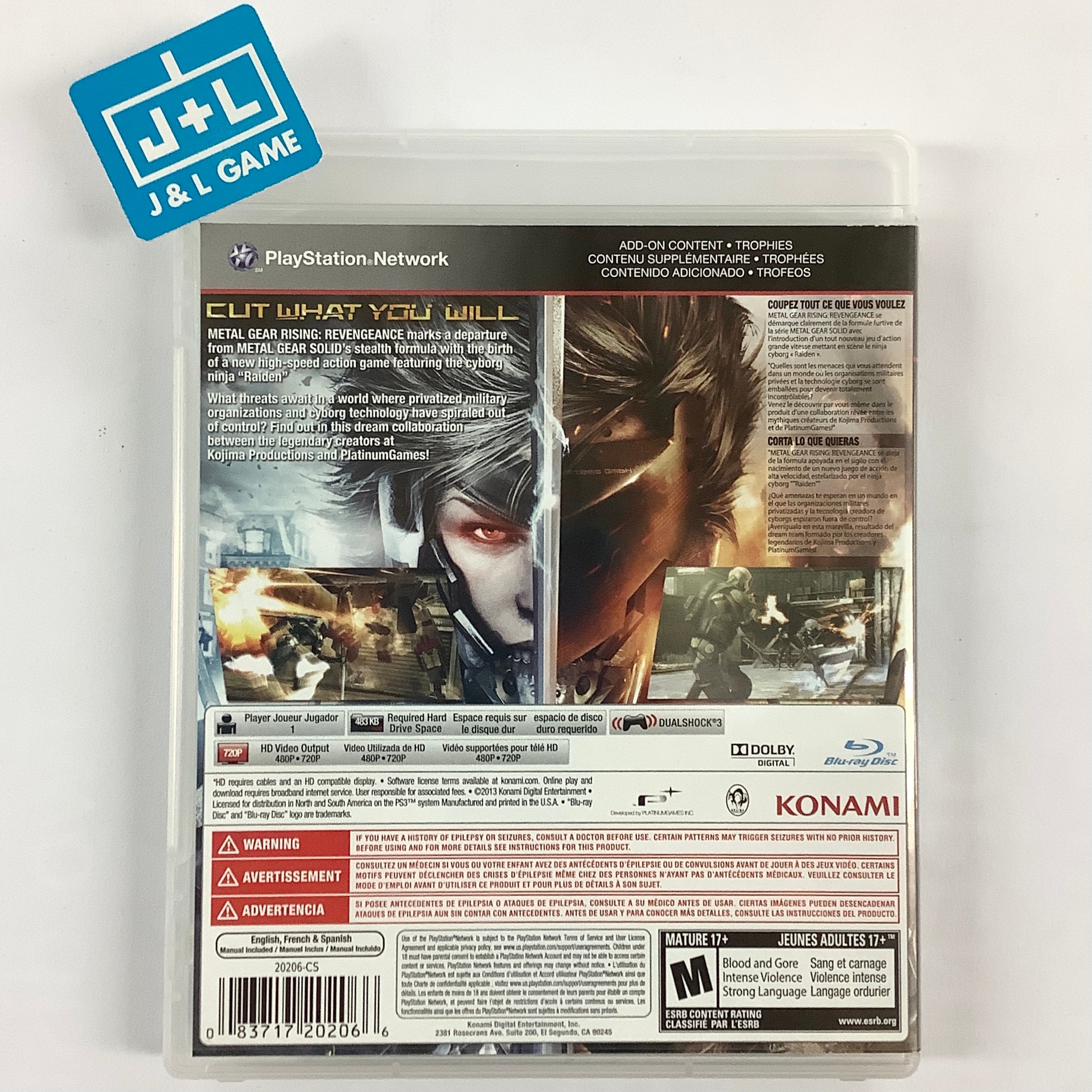 Metal Gear Rising: Revengeance - (PS3) PlayStation 3 [Pre-Owned] Video Games Konami   