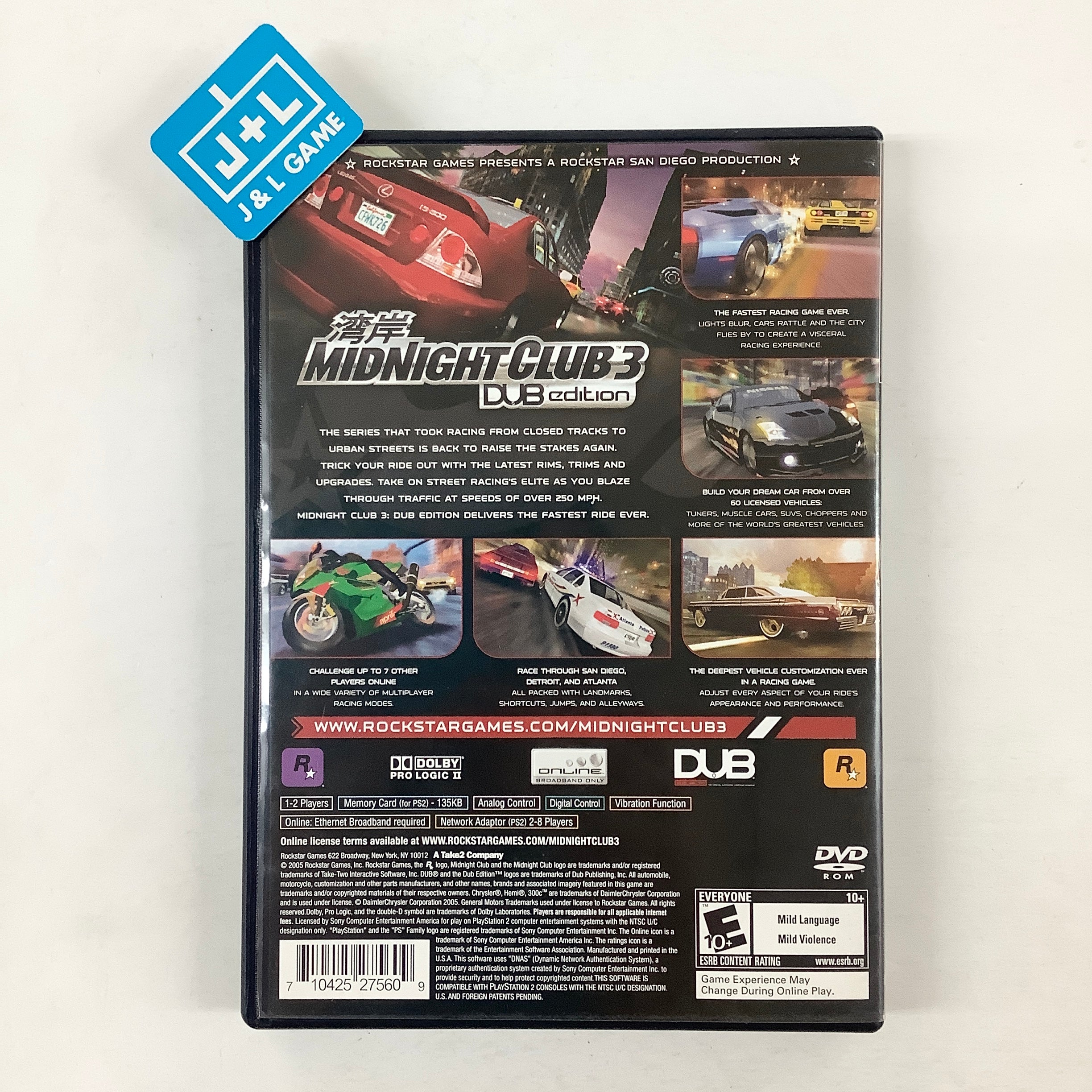 Midnight Club 3: DUB Edition - (PS2) PlayStation 2 [Pre-Owned] Video Games Rockstar Games   