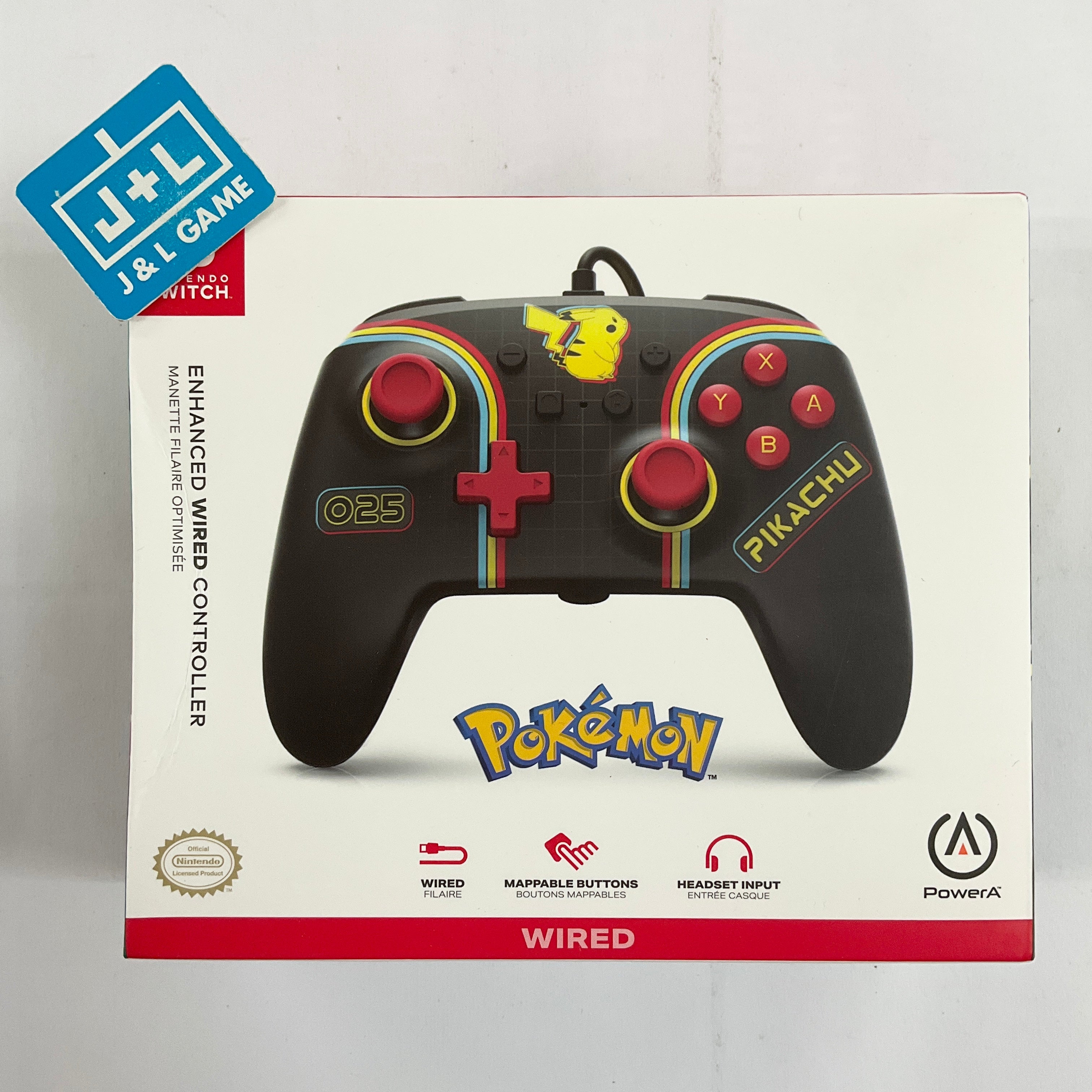 PowerA Enhanced Wired Controller (Pikachu Arcade) - (NSW) Nintendo Switch Accessories PowerA