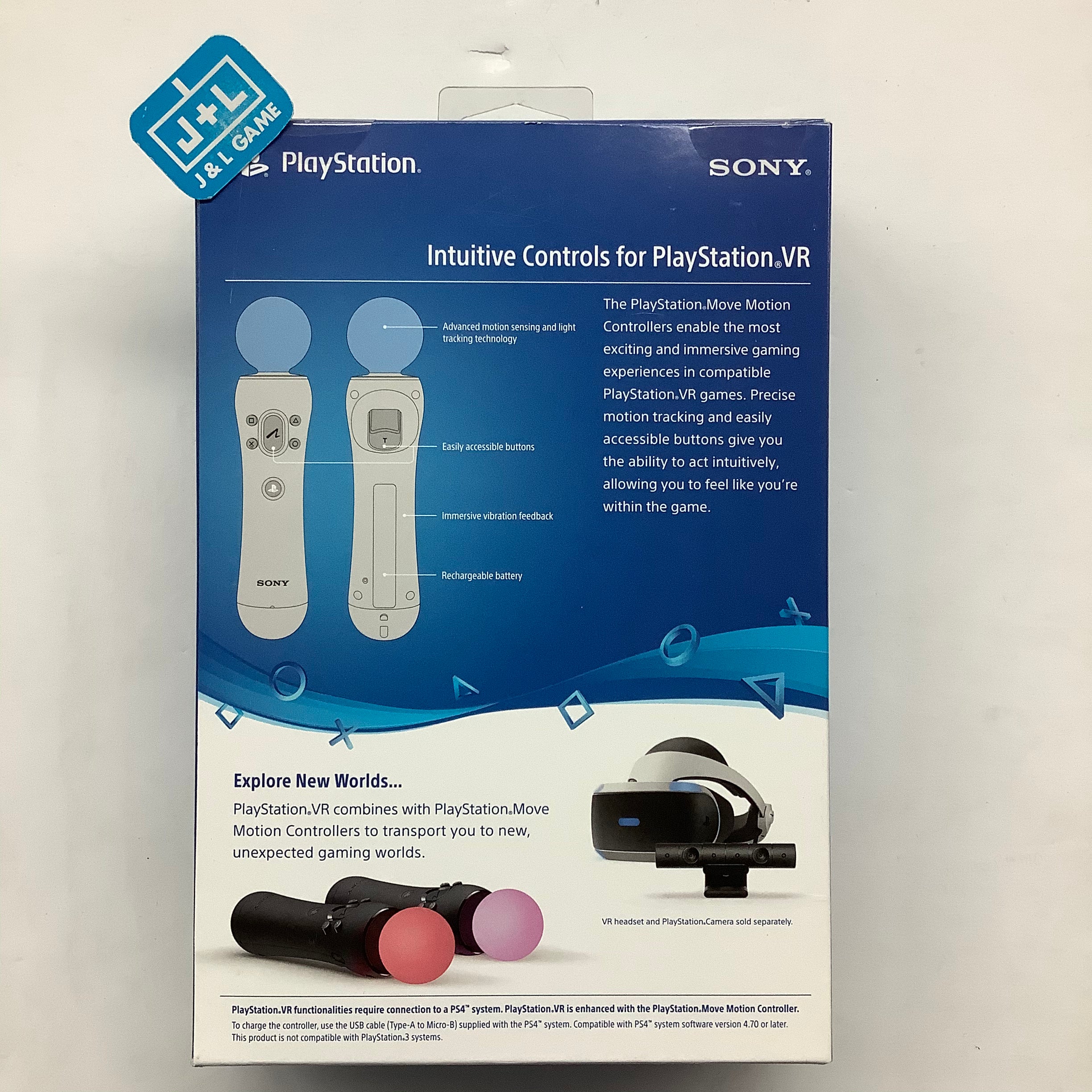 SONY PlayStation 4 Move Motion Controllers Two Pack - (PS4) PlayStation 4 Accessories Sony   
