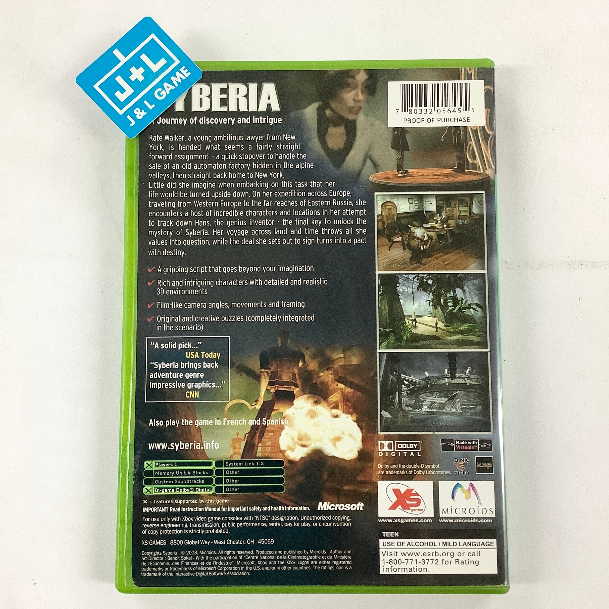Syberia - (XB) Xbox [Pre-Owned] Video Games XS Games   