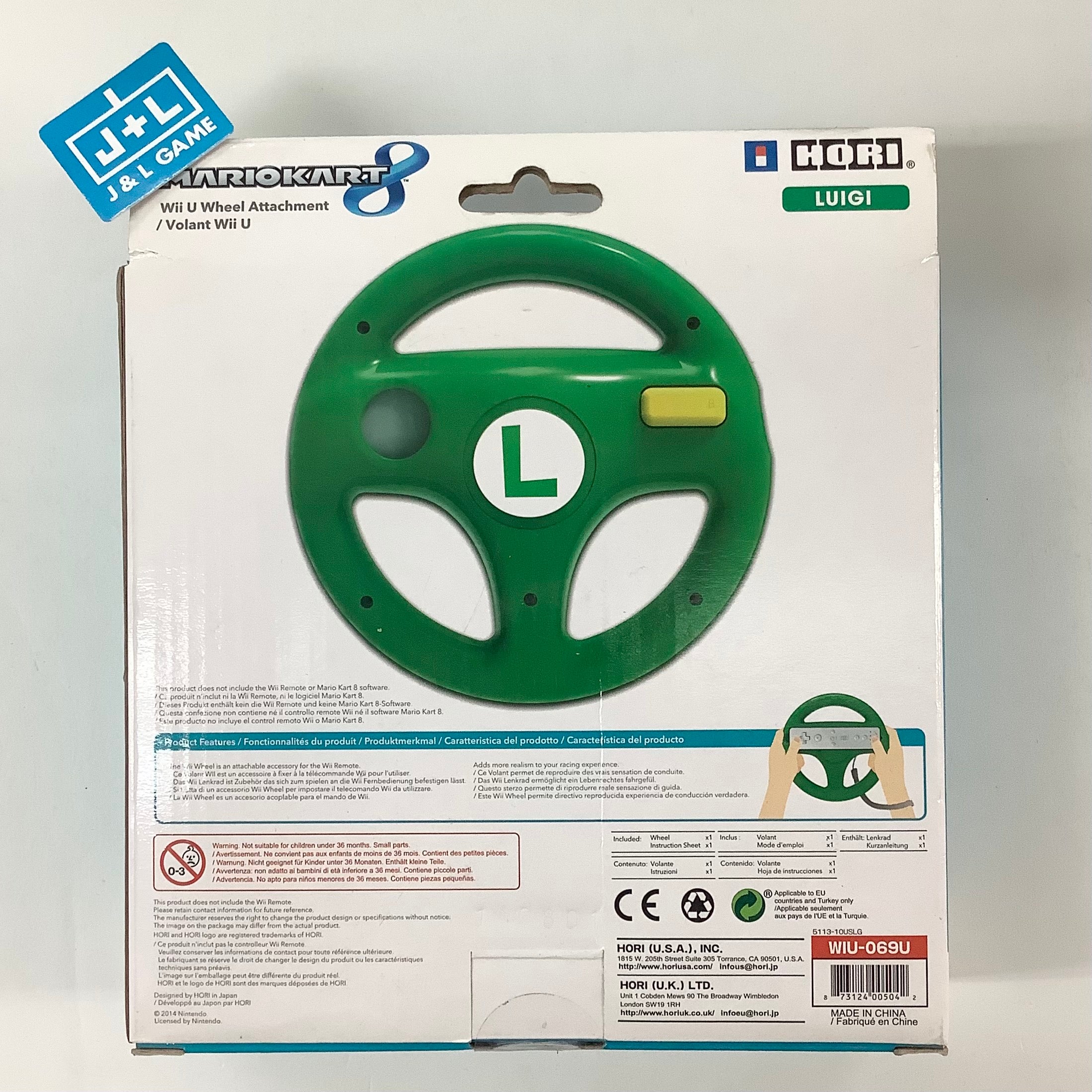 HORI Mario Kart 8 Racing Wheel (Luigi) - Nintendo Wii U Accessories HORI   