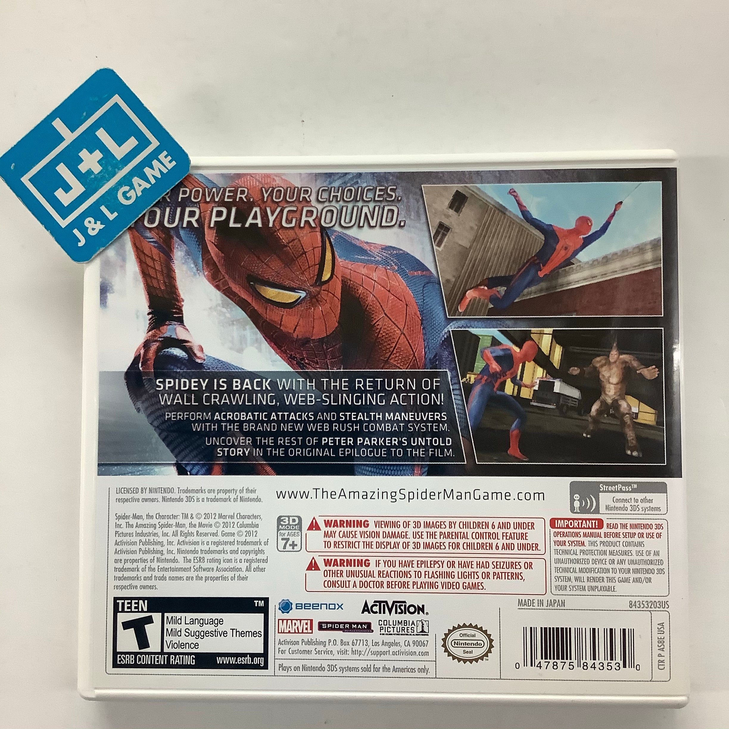 The Amazing Spider-Man - Nintendo 3DS [Pre-Owned] Video Games Activision   