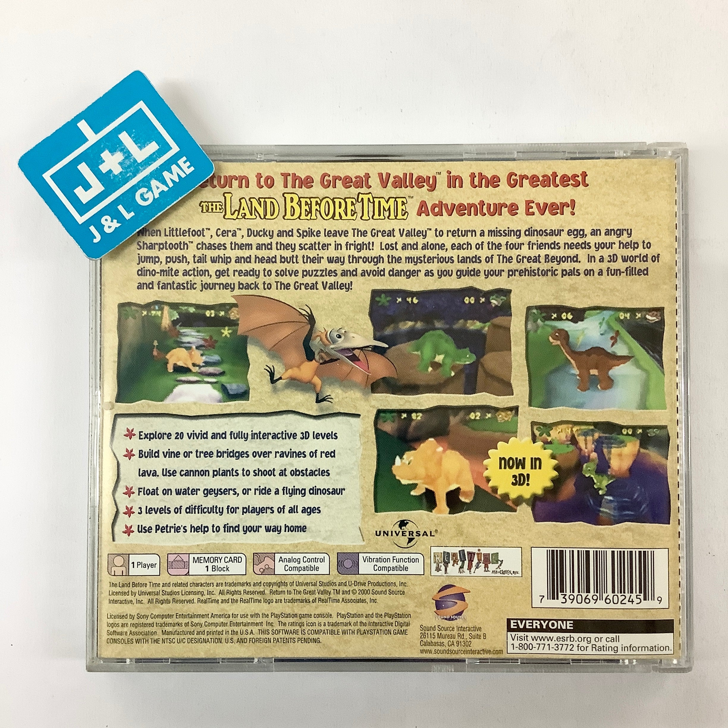 The Land Before Time: Return to the Great Valley - PlayStation 1 [Pre-Owned] Video Games Sound Source   