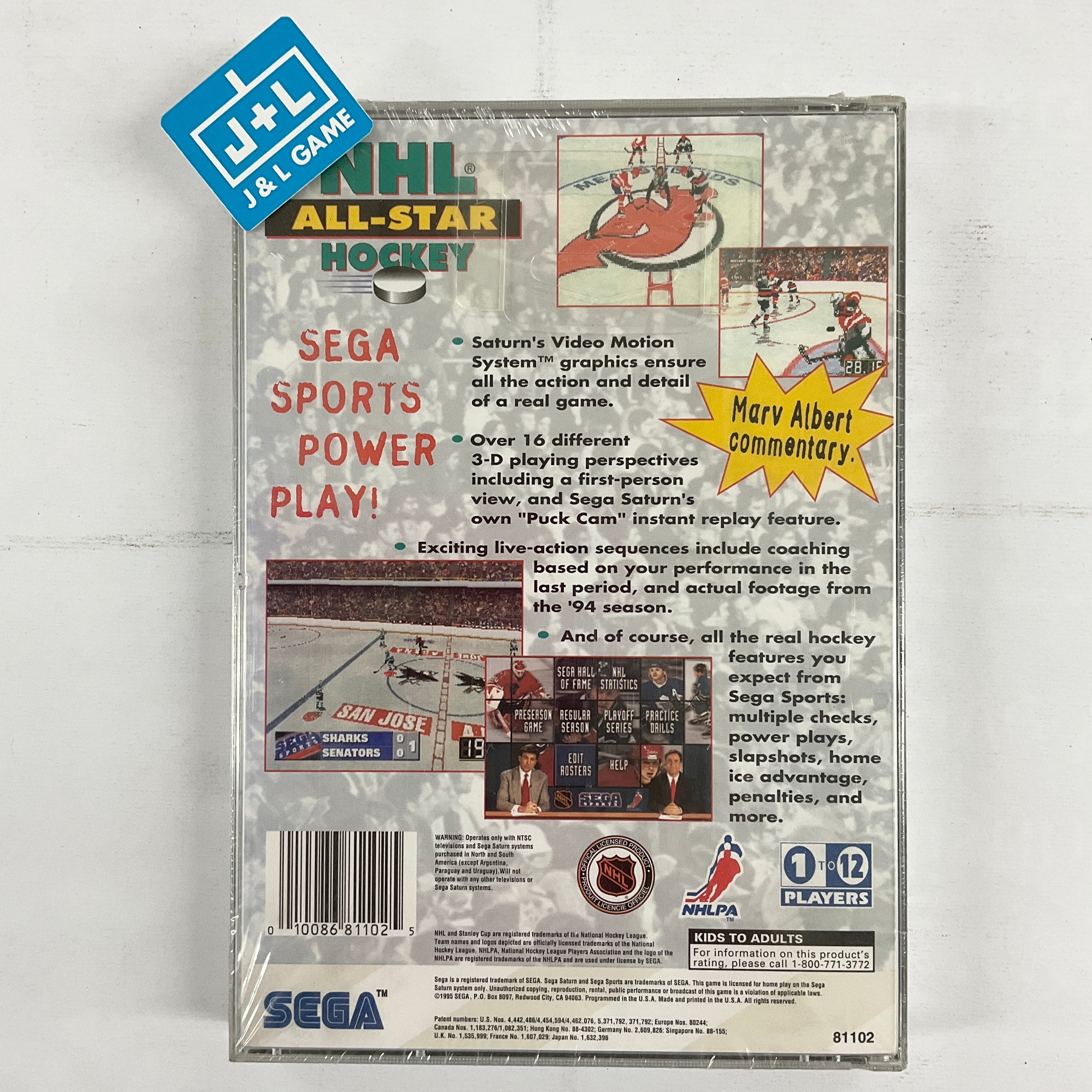 NHL All-Star Hockey - (SS) SEGA Saturn Video Games Sega   