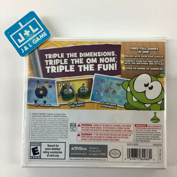 Rundt og rundt chauffør fugl Cut the Rope: Triple Treat - Nintendo 3DS – J&L Video Games New York City